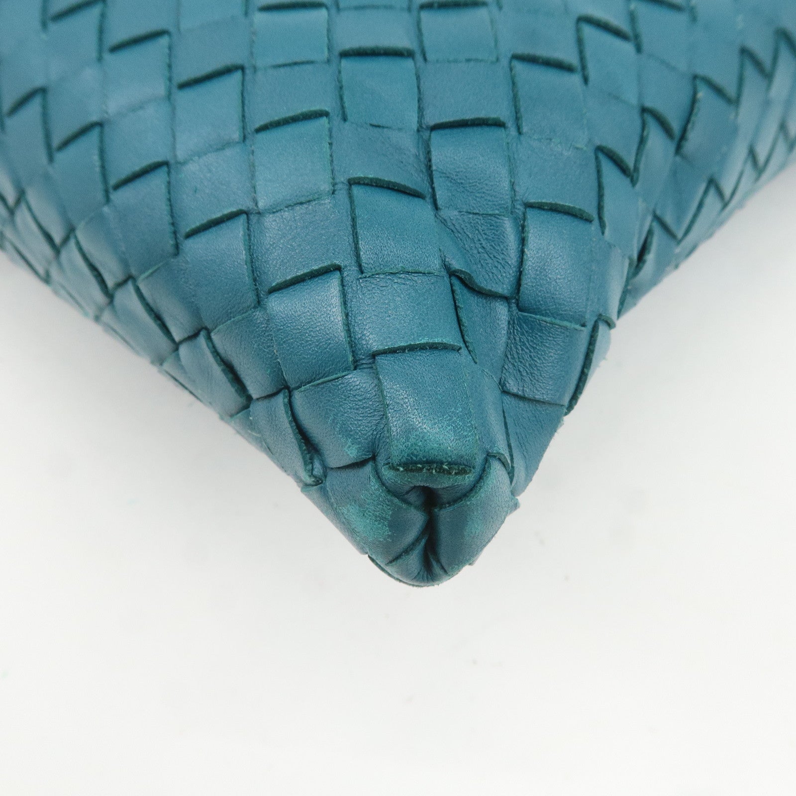 BOTTEGA VENETA Intrecciato Leather Shoulder Bag Turquoise