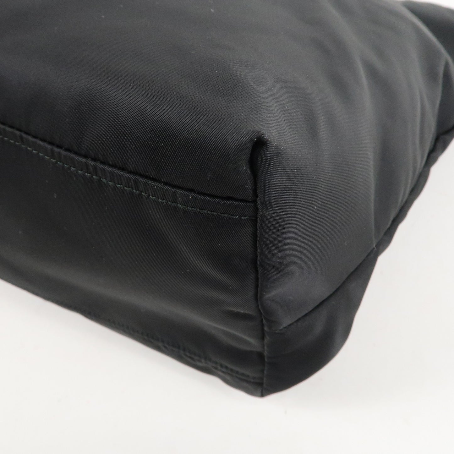 PRADA Logo Nylon Leather Tote Bag NERO Black 1BG052