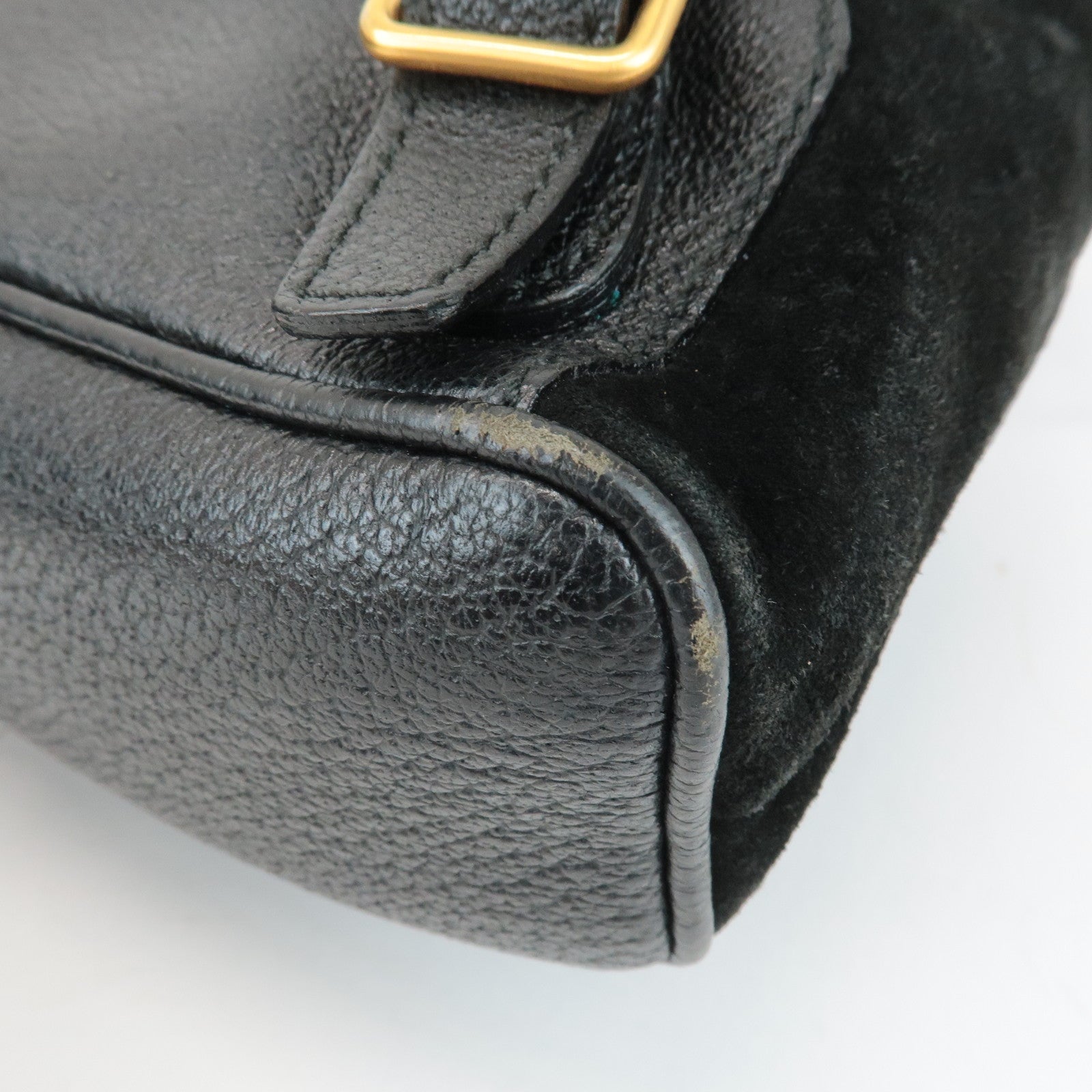 GUCCI Bamboo Suede Leather Mini Back Pack Black 003.1956.0030