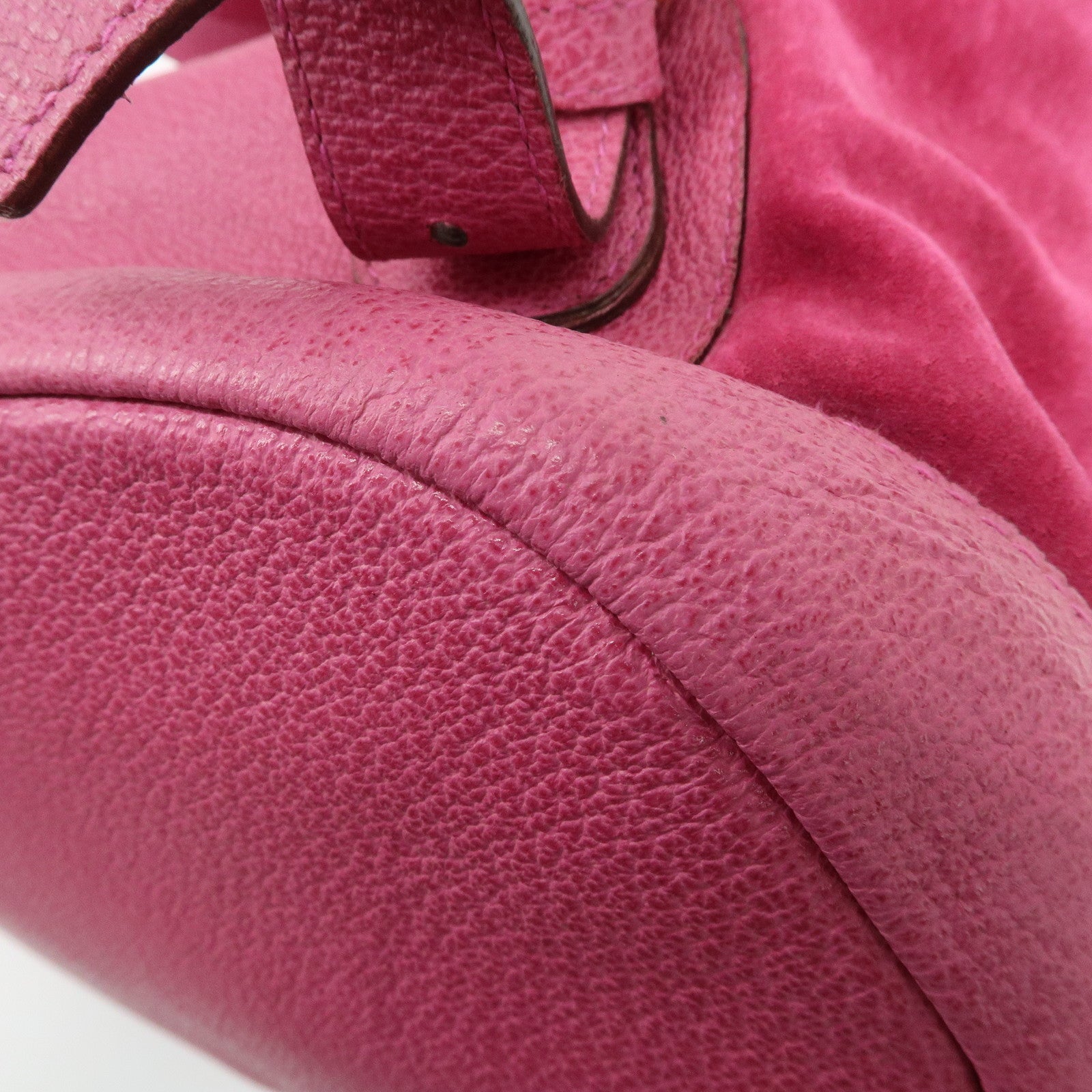 GUCCI Bamboo Suede Leather Back Pack Pink 003.2855.0043 Used
