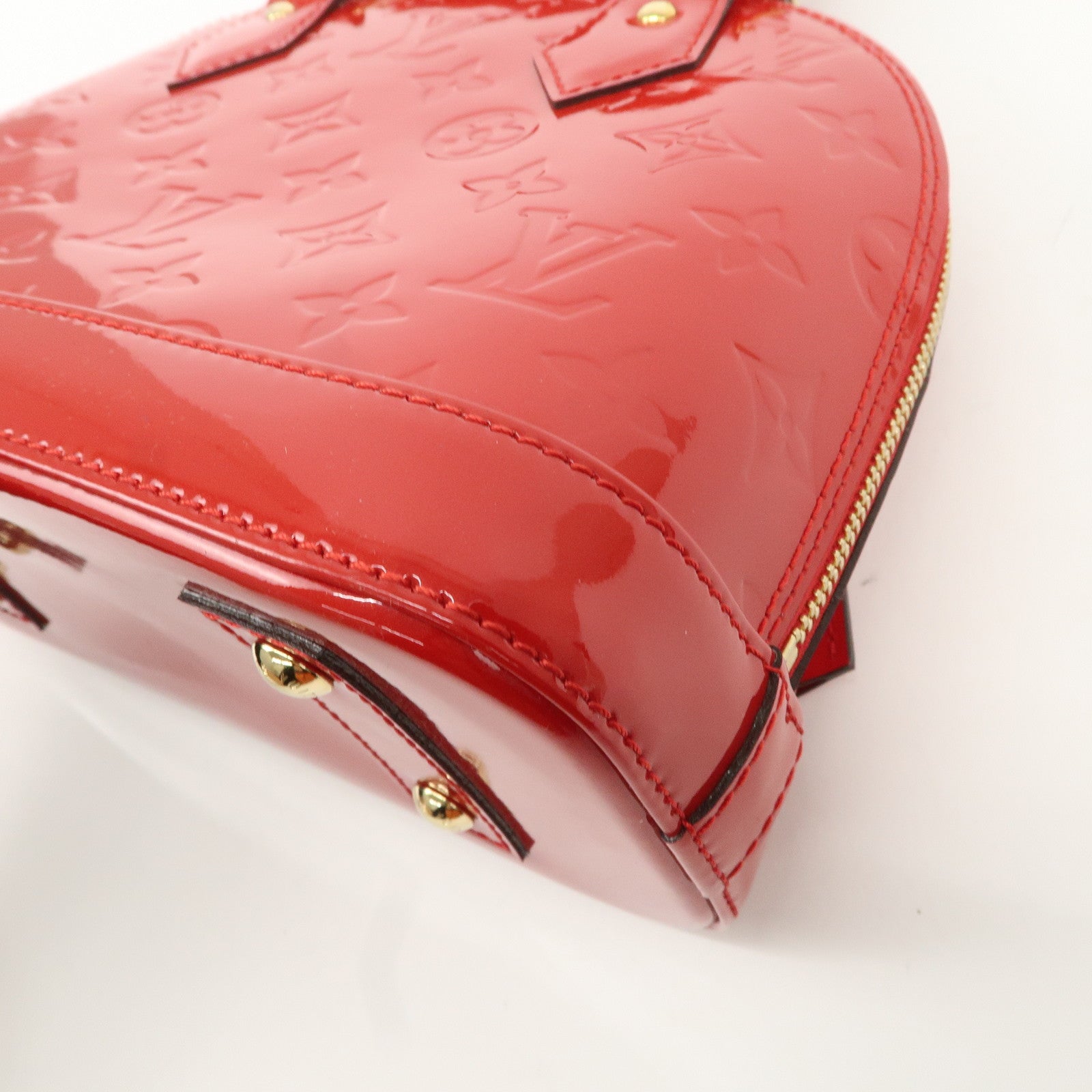 Louis Vuitton Monogram Vernis Alma BB Hand Bag Rouge M91698