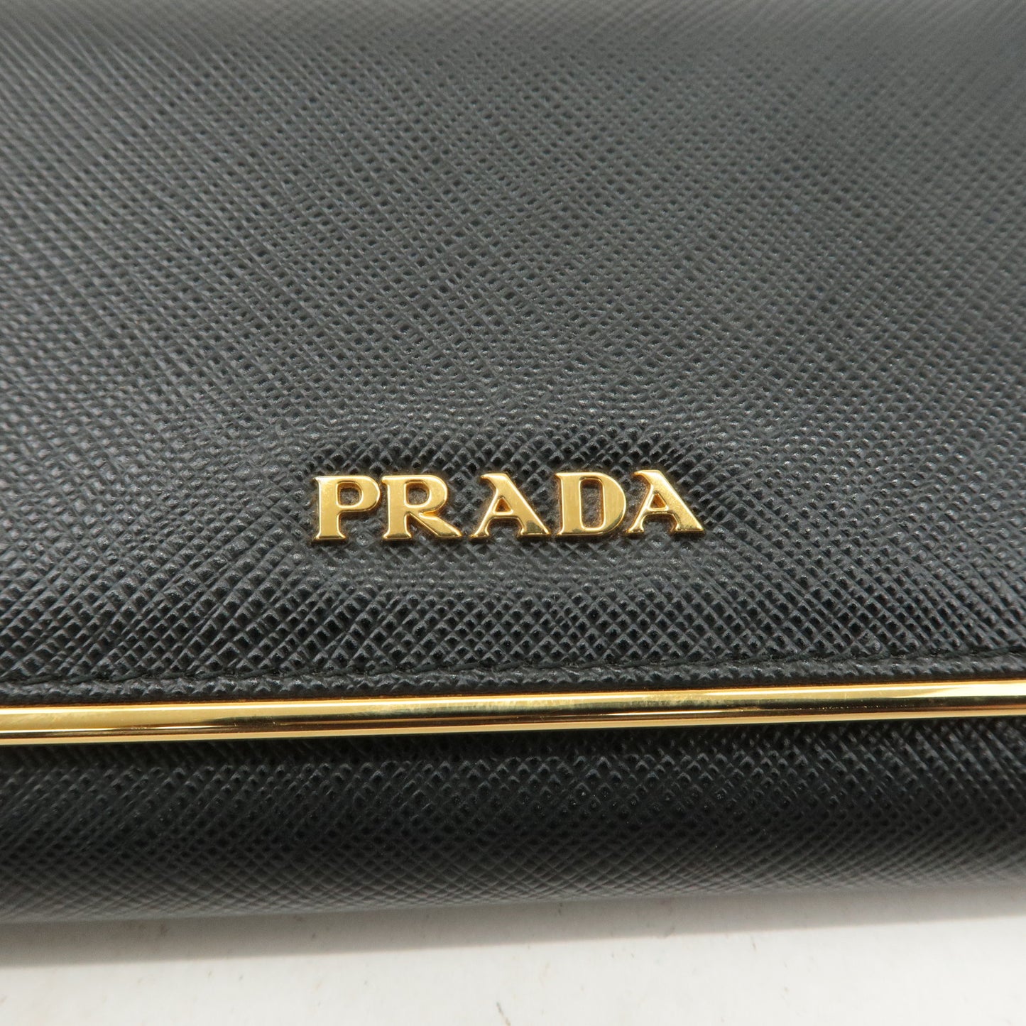 PRADA Saffiano Leather Bi-fold Long Wallet Black 1MH132