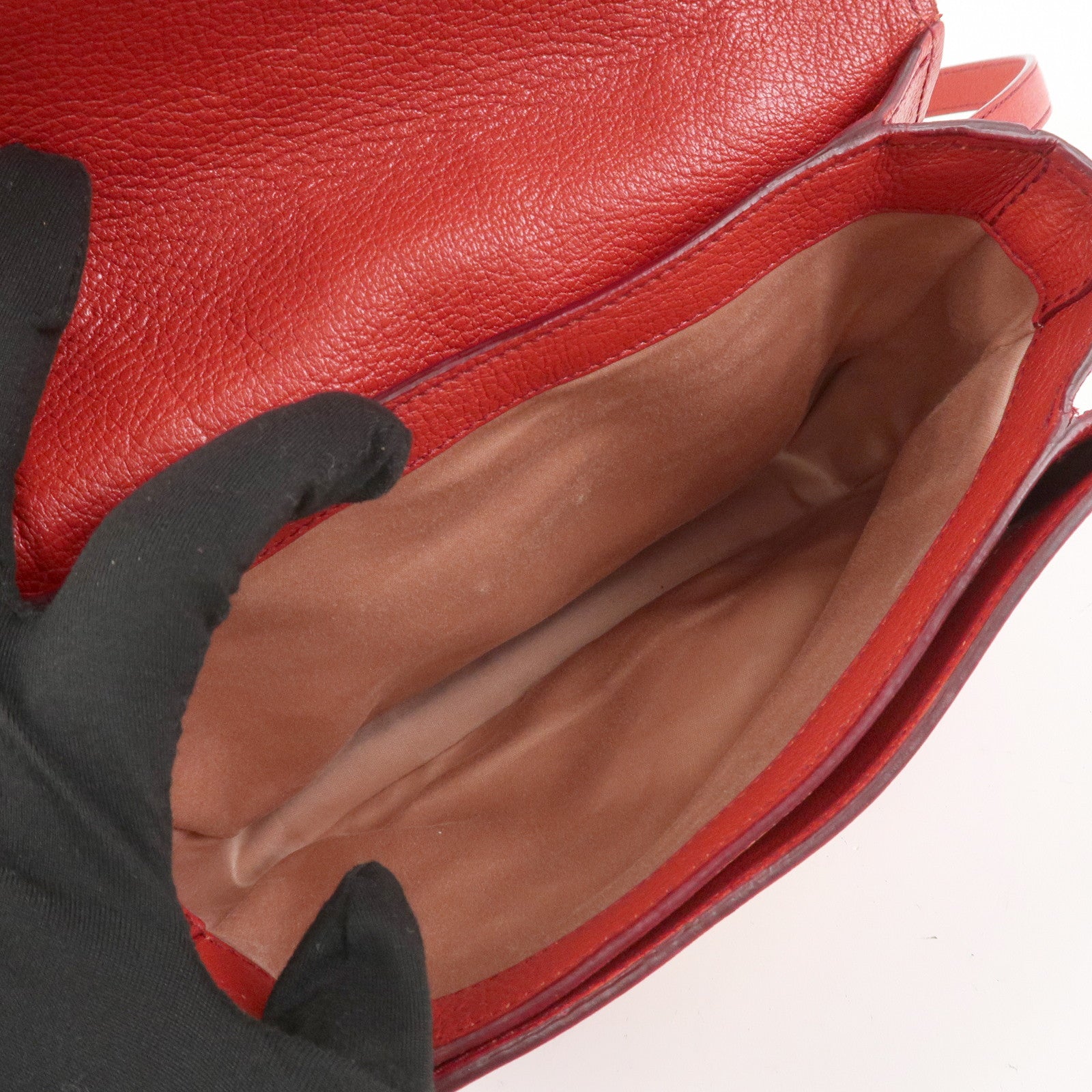 MIU MIU Madras Leather 2Way Bag Hand Bag Shoulder Bag Red RTC460