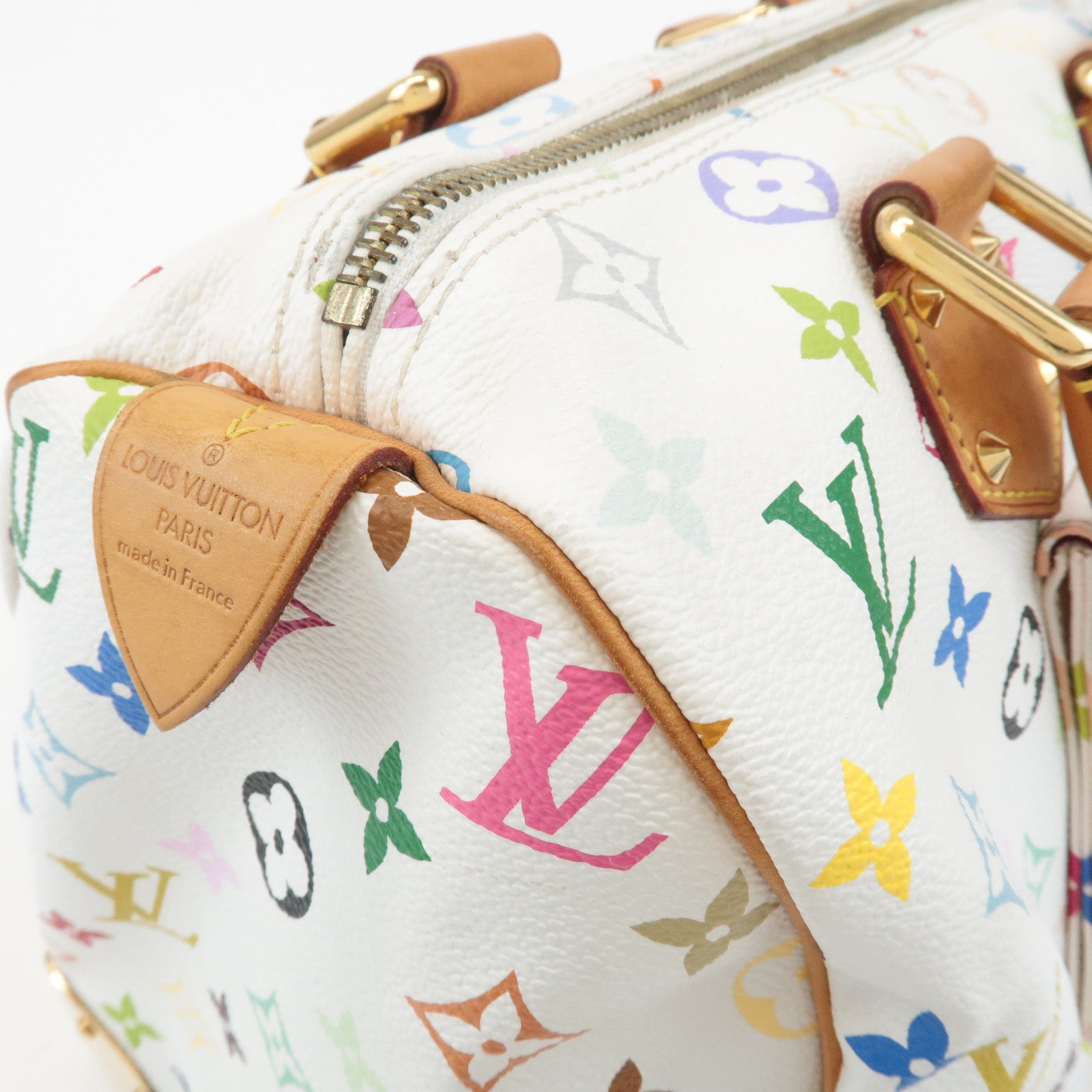 Louis Vuitton Monogram Multicolor Speedy 30 Hand Bag Blanc M92642 Used