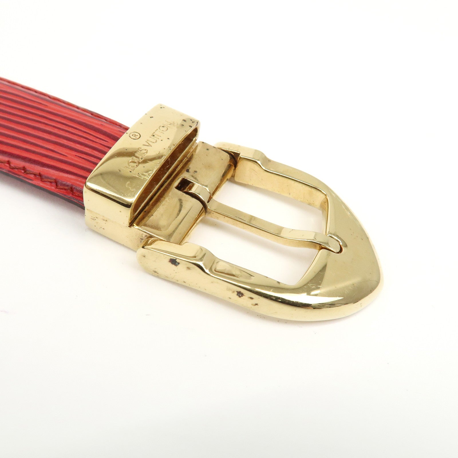 Louis Vuitton Epi Santulle Classic Belt 85/34 Red R15007