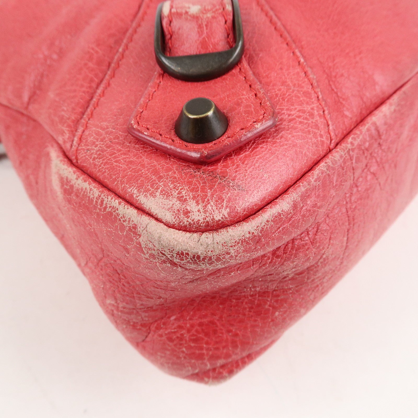 BALENCIAGA The Town Leather 2Way Hand Bag Red 240579 Used