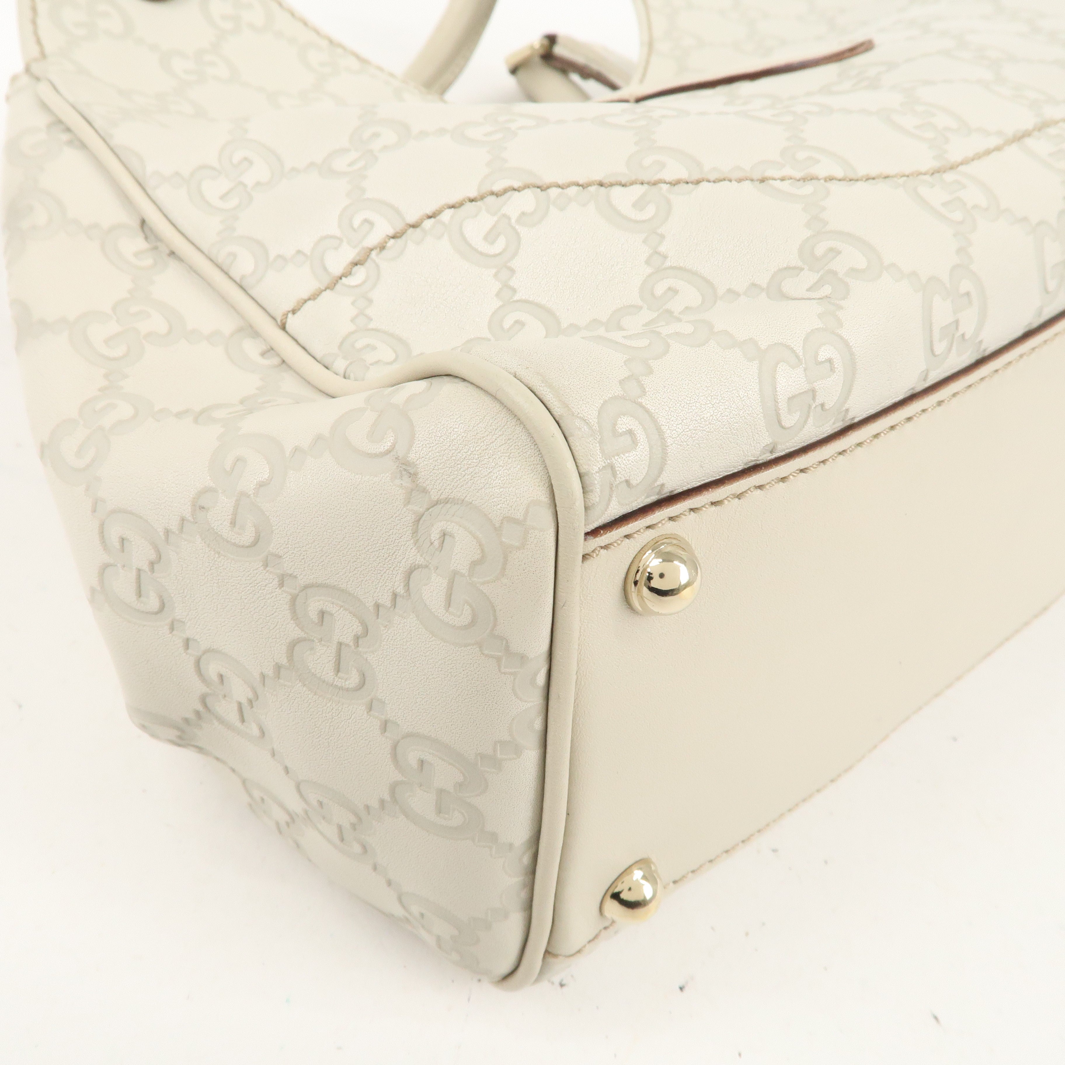 GUCCI New Jackie Guccissima Leather Shoulder Bag Ivory 145819