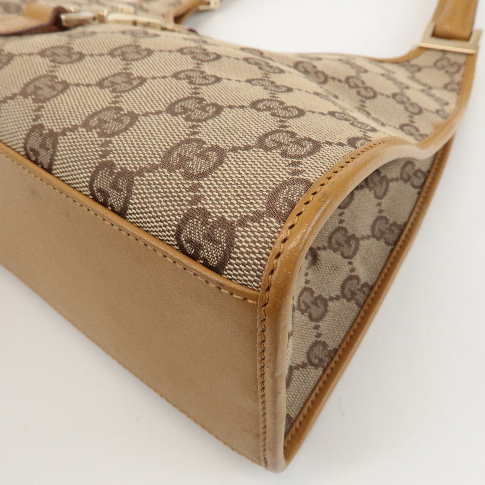 GUCCI Jackie GG Canvas Leather Shoulder Bag 001.1067.1705