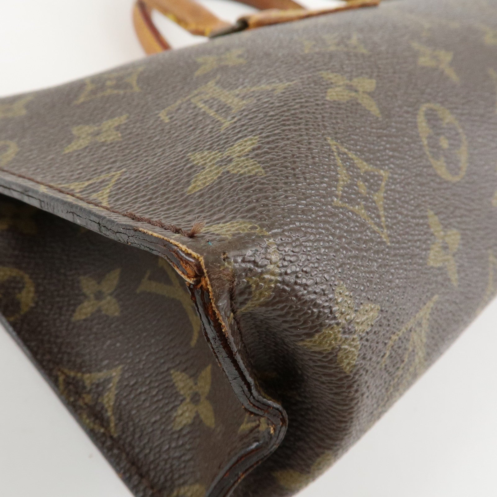 Louis Vuitton Monogram Sac Triangle Hand Bag Brown M51360 Used