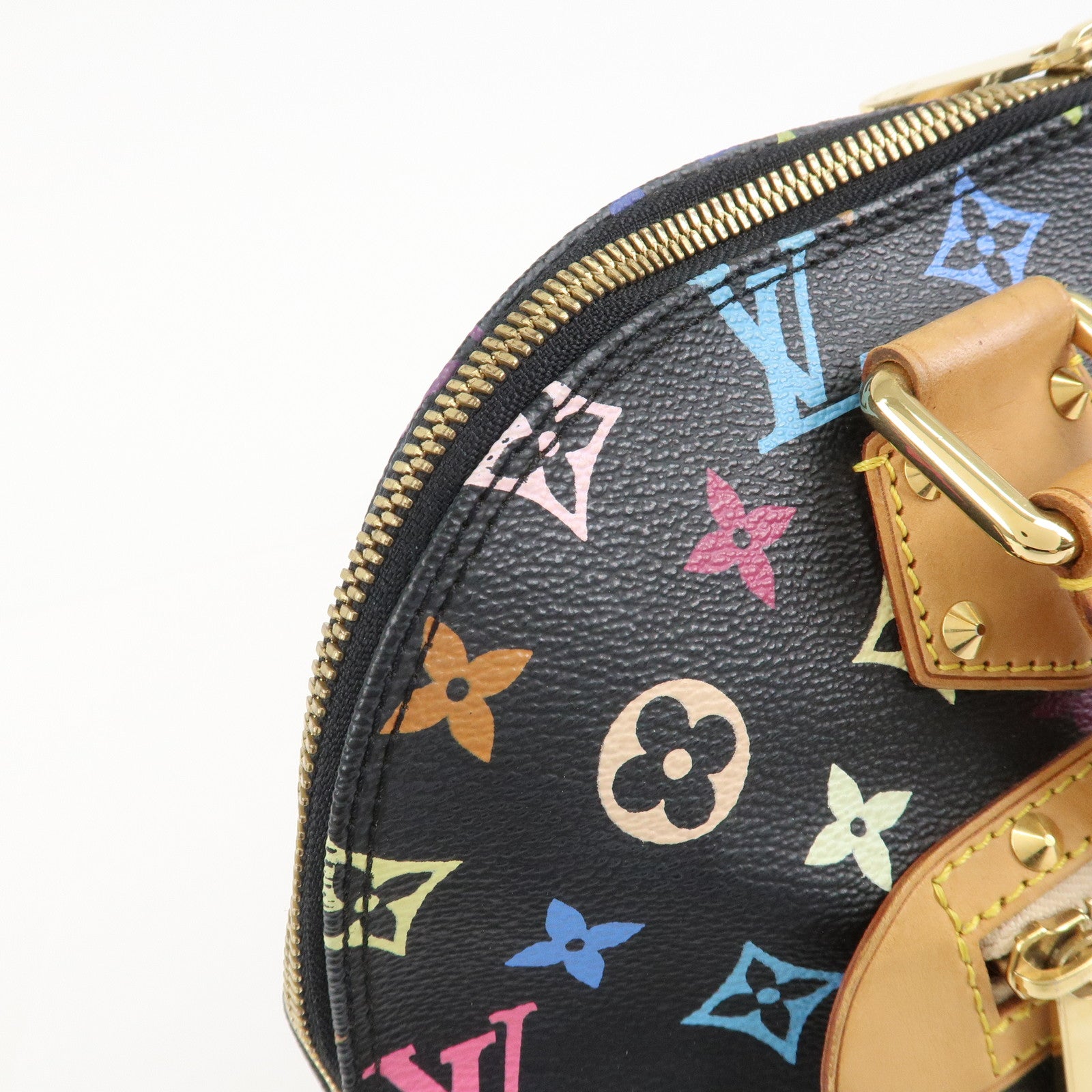 Louis Vuitton Monogram Multi Color Alma Hand Bag Noir M92646 Used