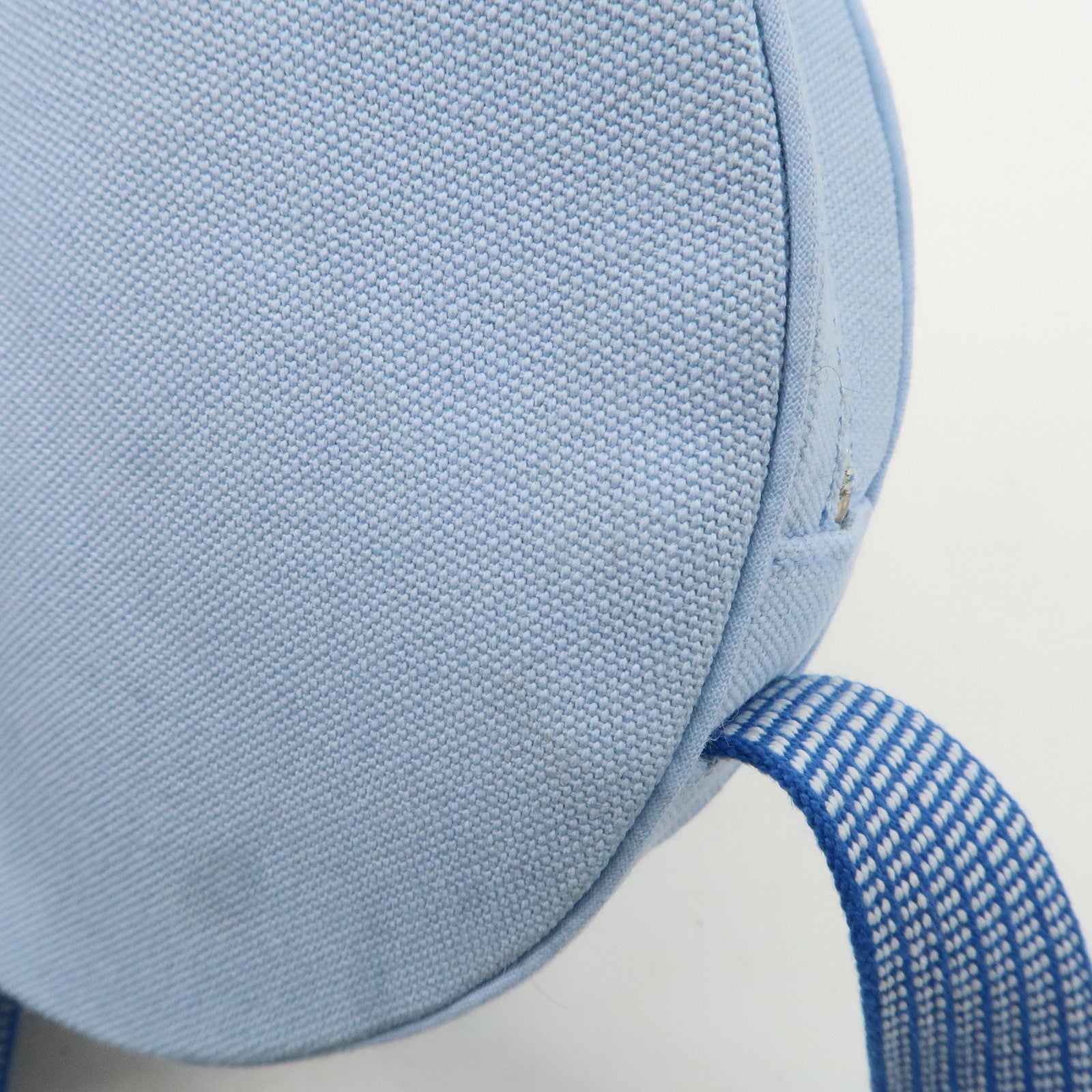 HERMES Circus Sakarecre Cotton Canvas Shoulder Bag Light Blue Used