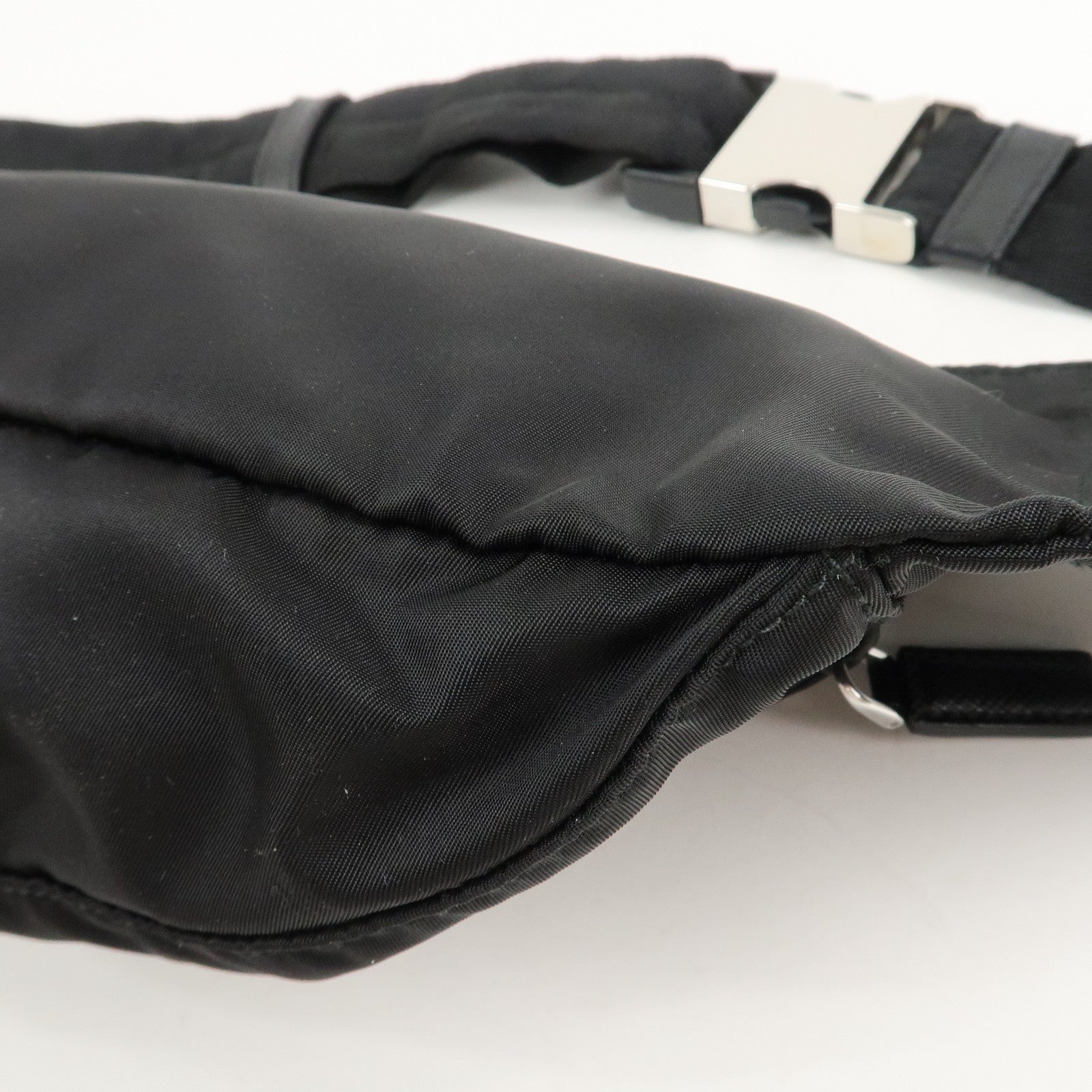 PRADA Nylon Leather Waist Bag Crossbody Bag Black Nero 2VL132