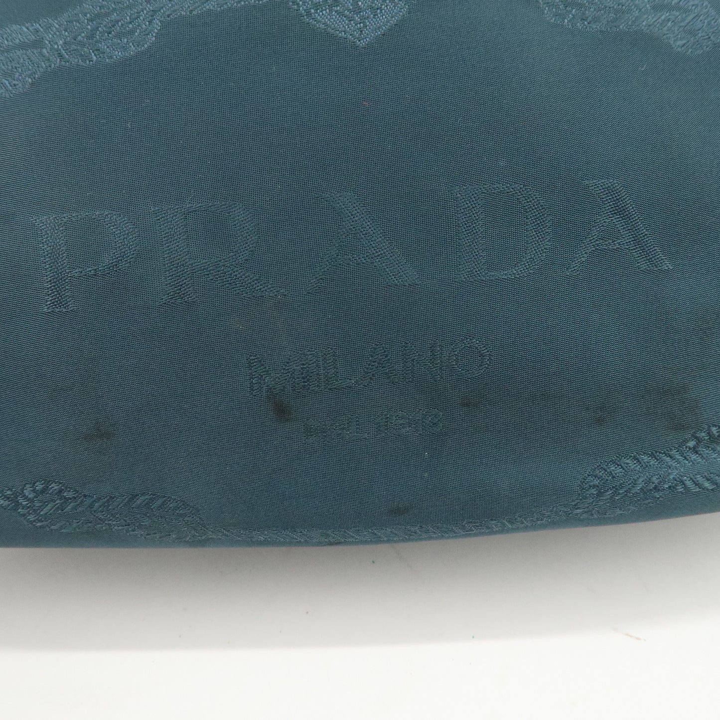 PRADA Nylon Leather Shoulder Bag Hand Bag Navy Gold HDW