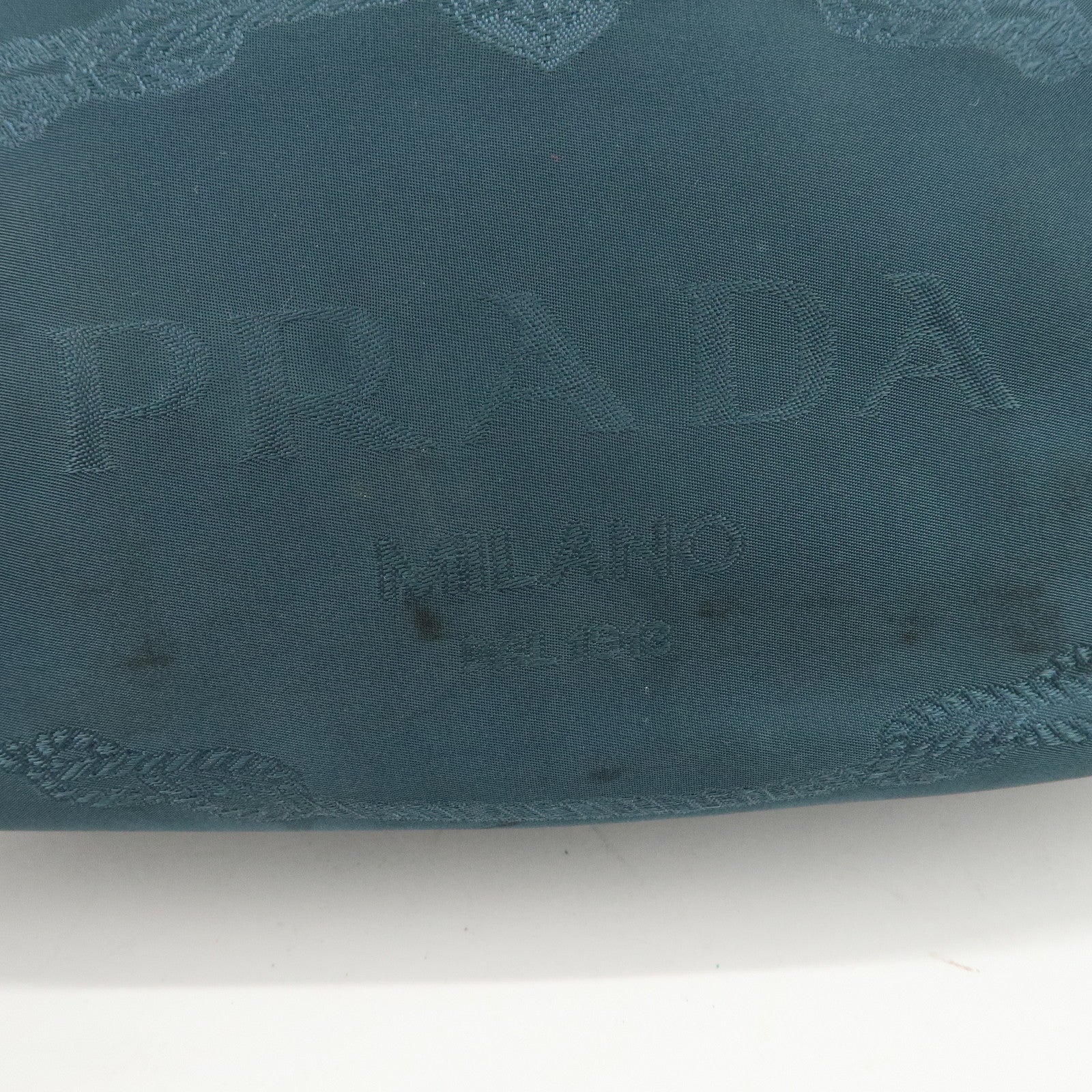 PRADA Nylon Leather Shoulder Bag Hand Bag Navy Gold HDW