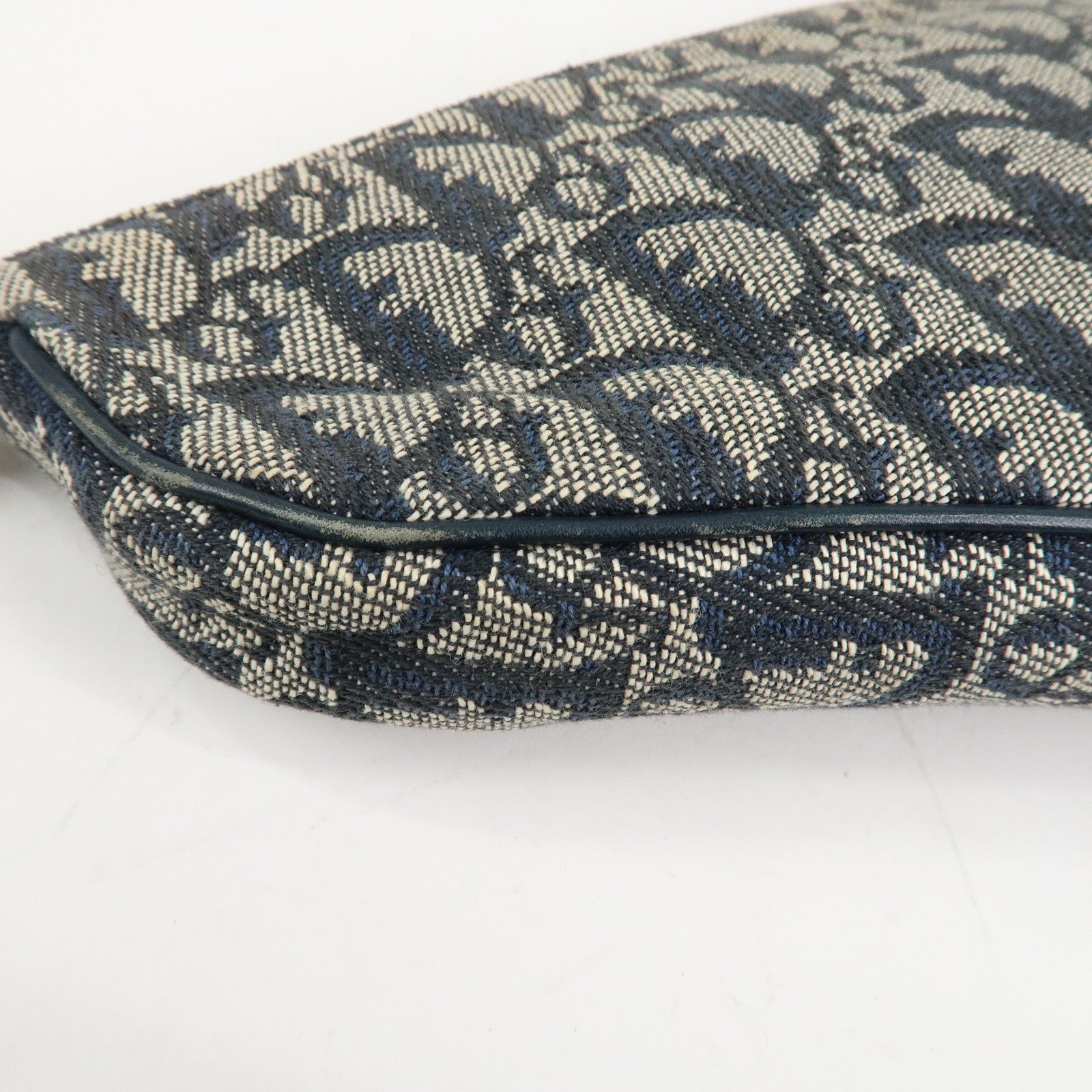 Christian Dior Trotter Canvas Leather Mini Saddle Pouch Hand Bag Used