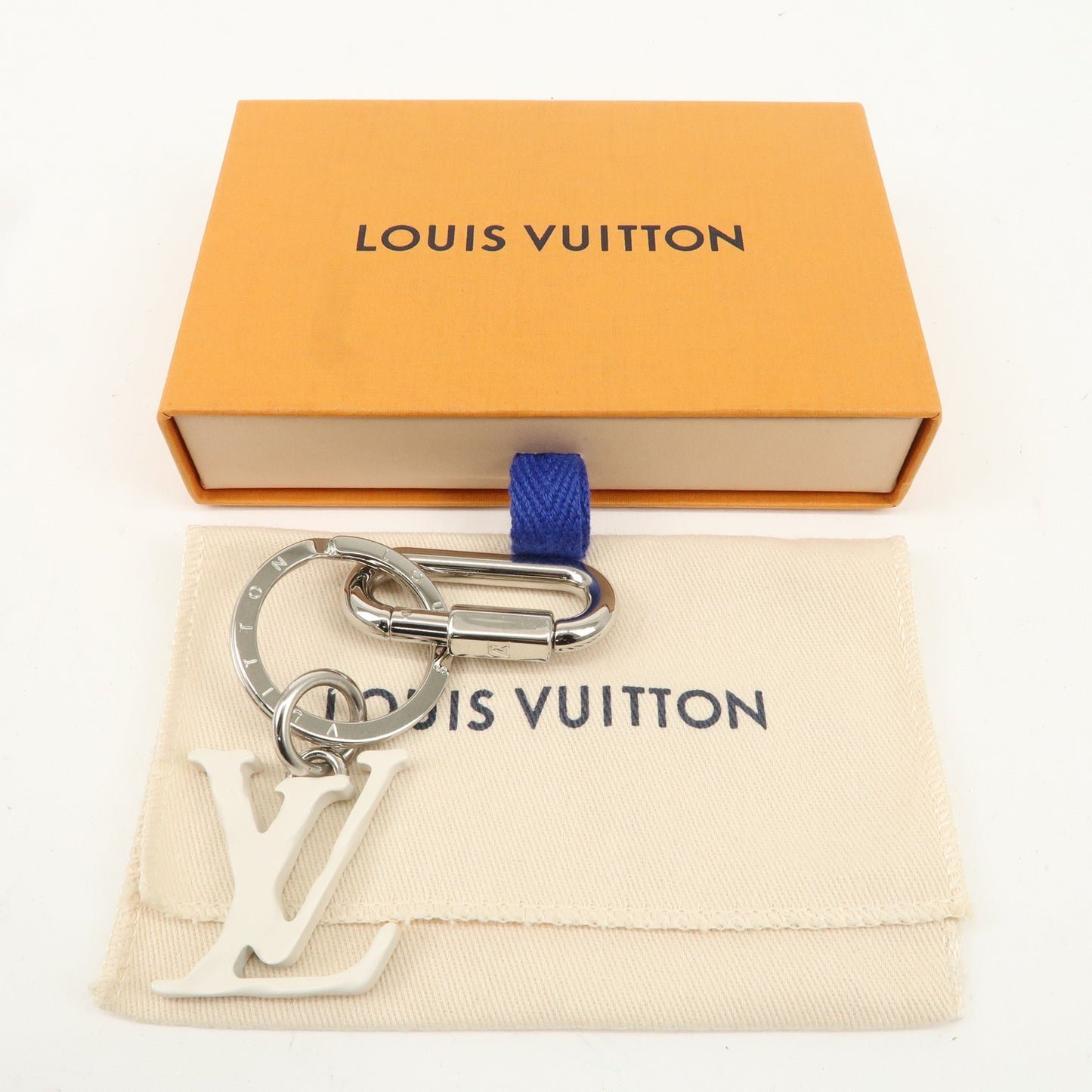 Louis Vuitton Porte Cles LV Sharp Bag Charm Silver White MP2290