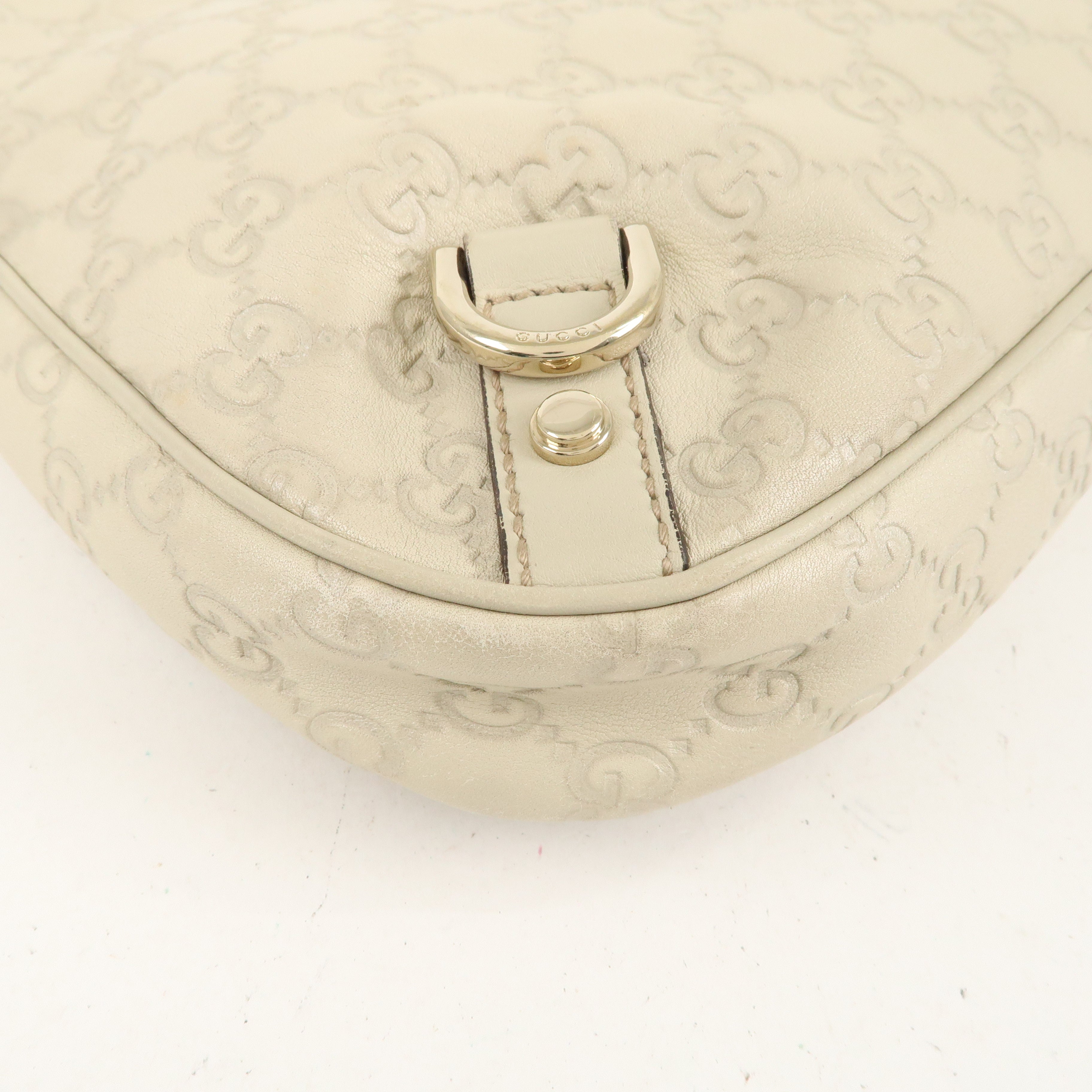 GUCCI Abbey Guccissima Leather Shoulder Bag Ivory 130738