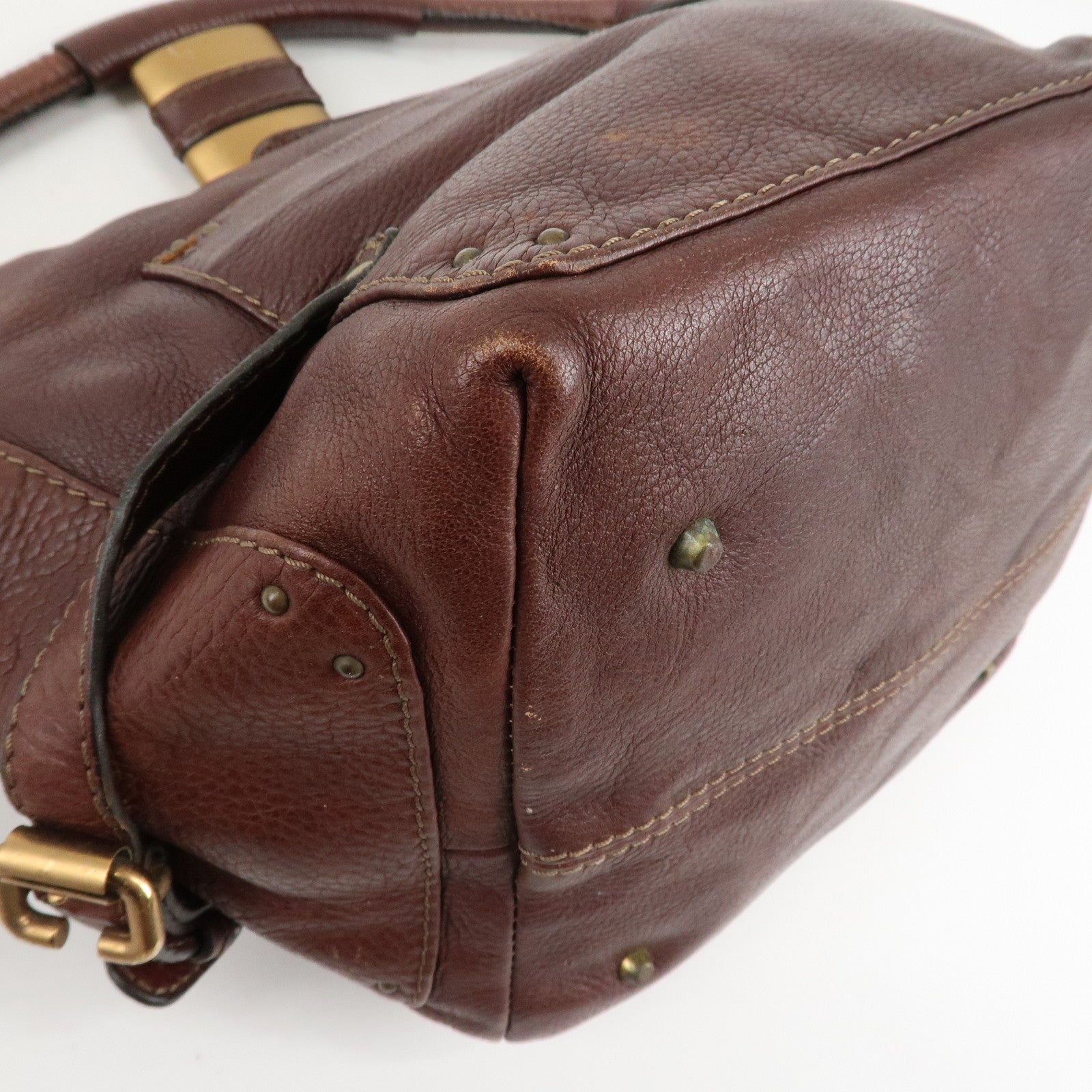 Chloe Paddington Leather Shoulder Bag Hand Bag Dark Brown