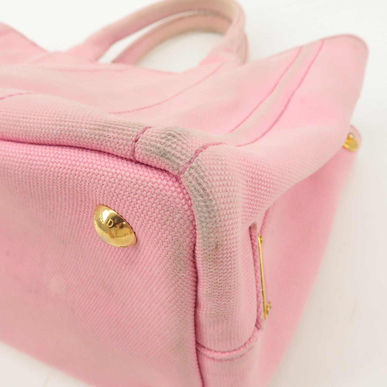 PRADA Canapa Mini Canvas 2Way Shoulder Bag LIght Pink 1BG439