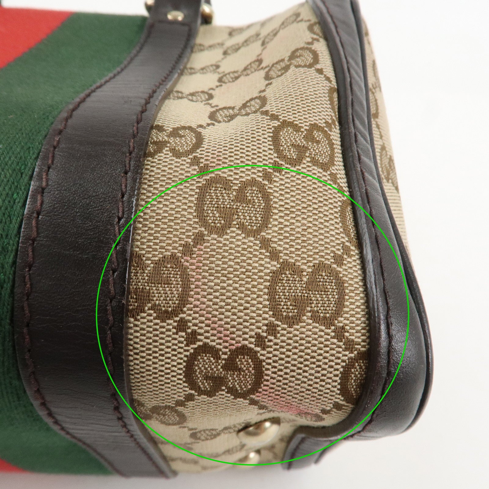 GUCCI Sherry GG Canvas Leather 2Way Mini Boston Bag 269876 Used