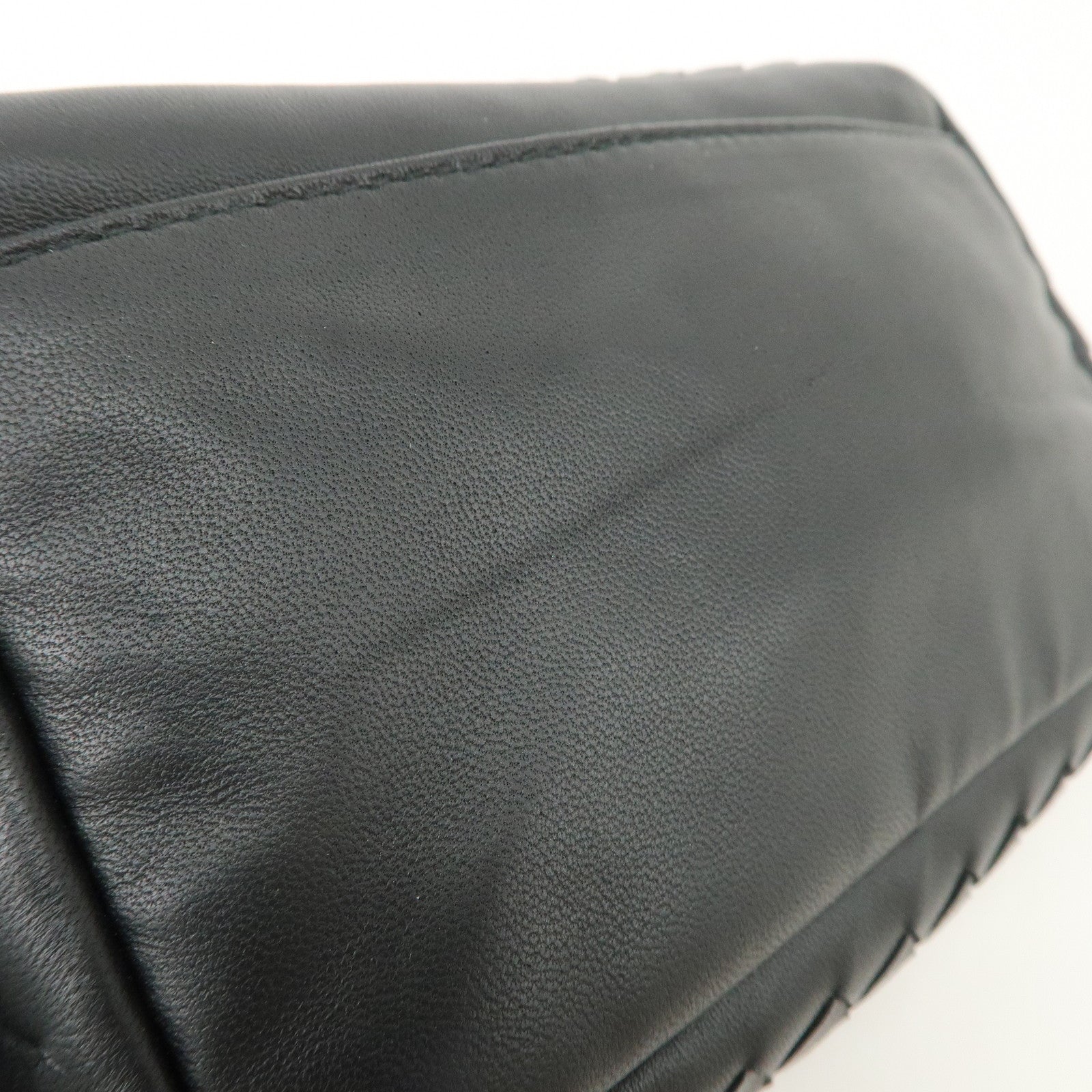 BOTTEGA VENETA Intrecciato Leather Pouch Cosmetic Pouch Black