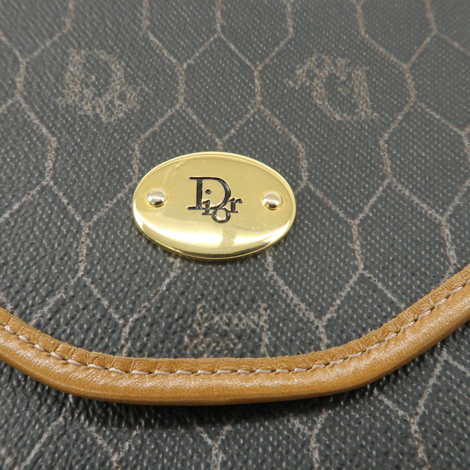 Christian Dior Honeycomb PVC Leather Chain Shoulder Crossbody Bag