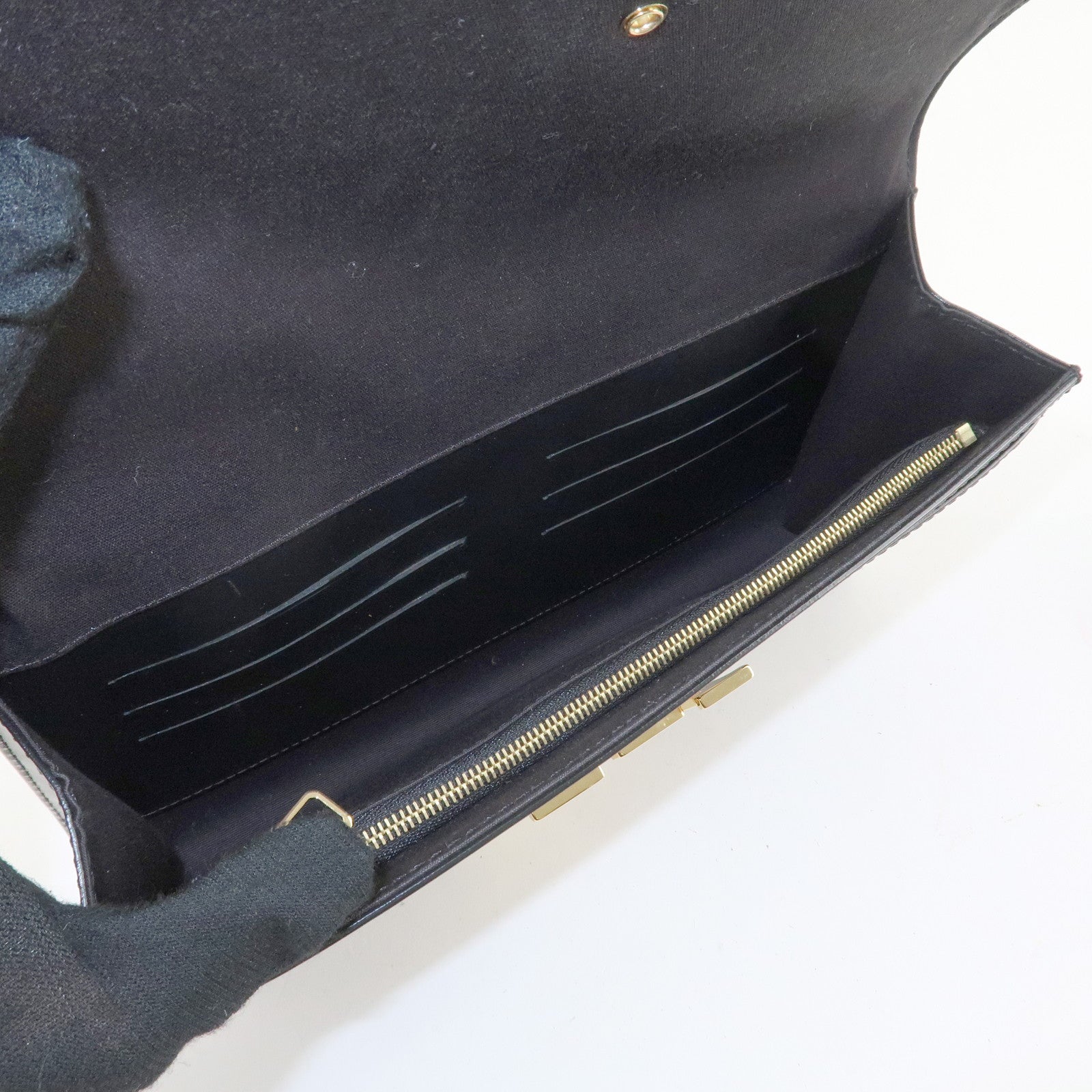 Louis Vuitton Vernis Pochette Louise EW Clutch Bag Noir M90083 Used