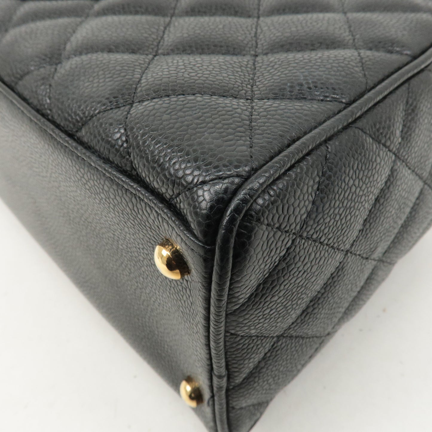 CHANEL Matelasse Caviar Skin Boston Bag Hand Bag Black A20997