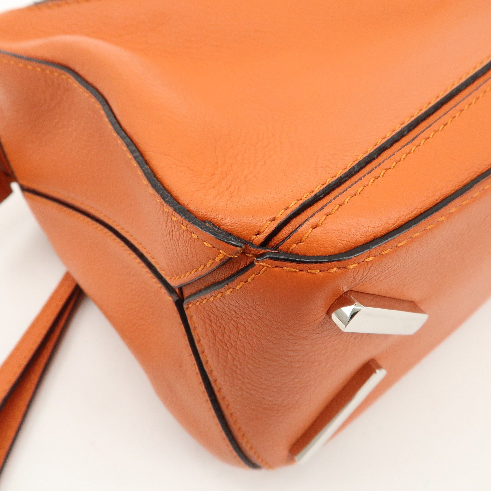 LOEWE Leather Puzzle Bag Small Hand Bag Orange Used
