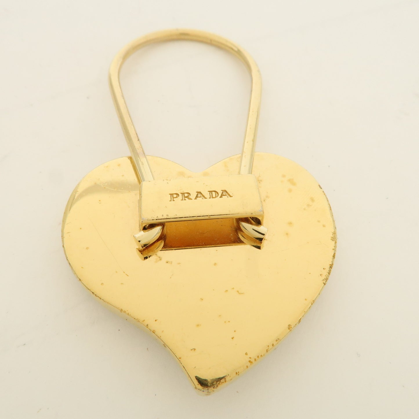 PRADA Set of 2 Metal Leather Key Chain Key Charm 1PP047 2AR237