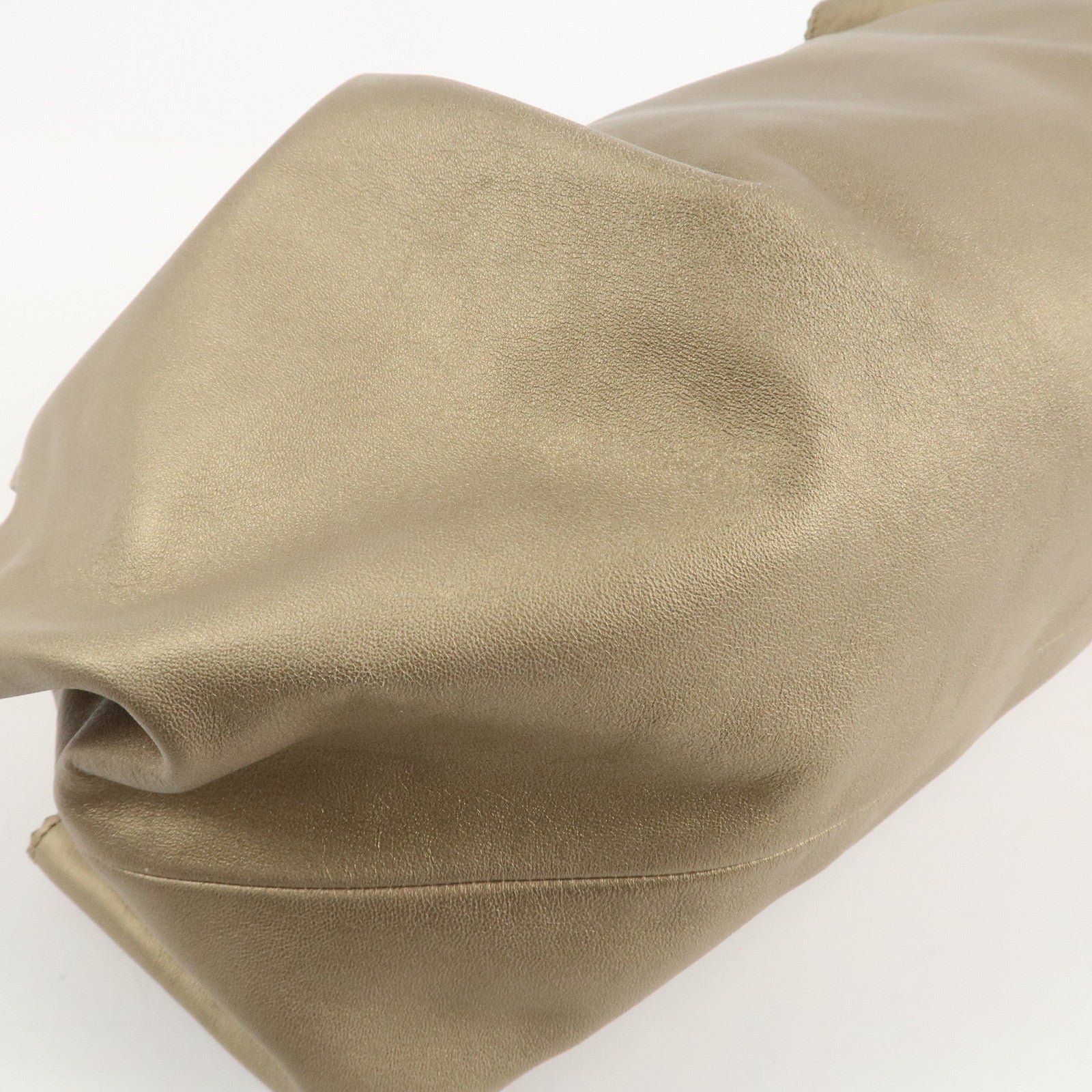 LOEWE Anagram Leather Nappa Aire Hand Bag Gold Used