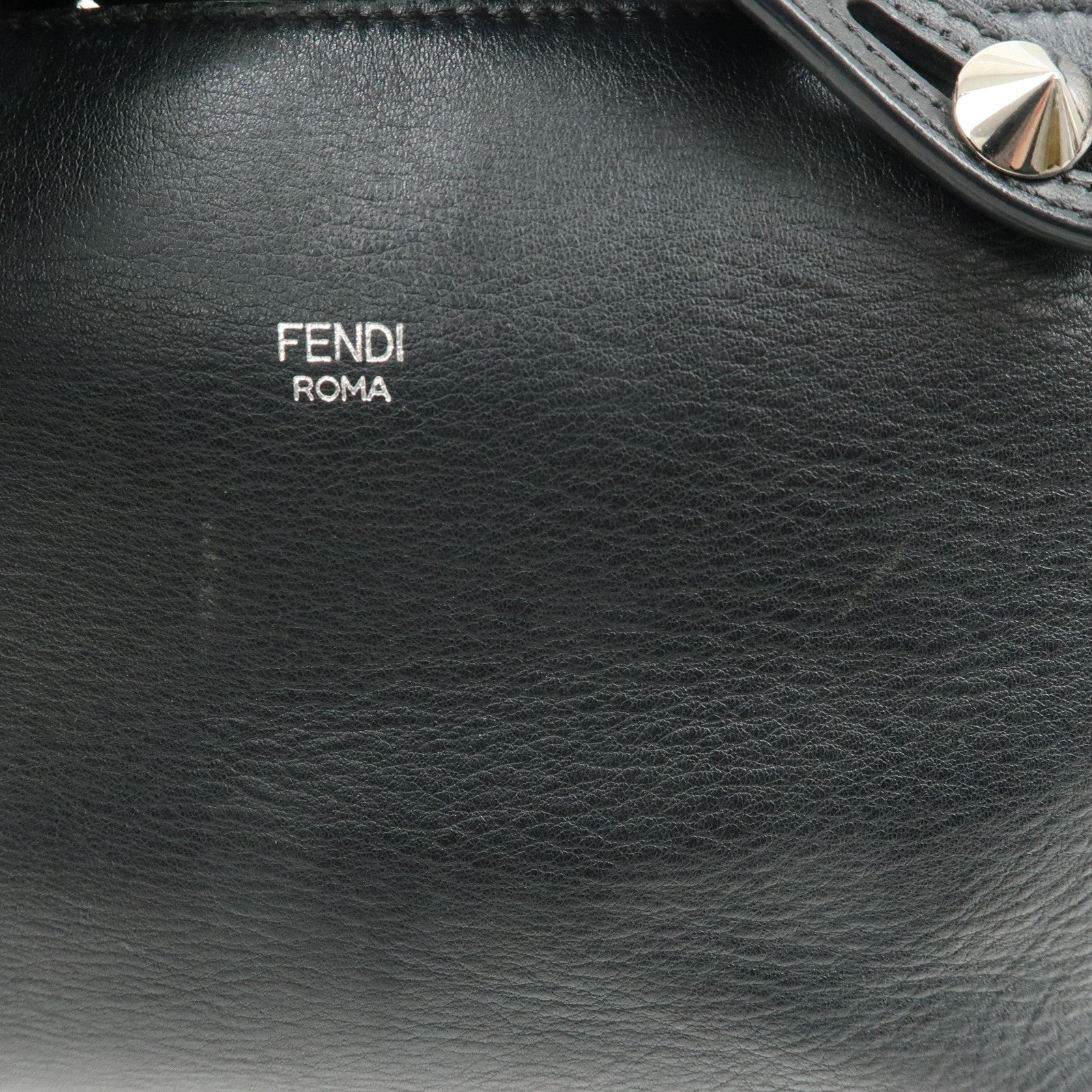 FENDI Bay The Way Leather 2Way Bag Shoulder Bag Black 8BL124