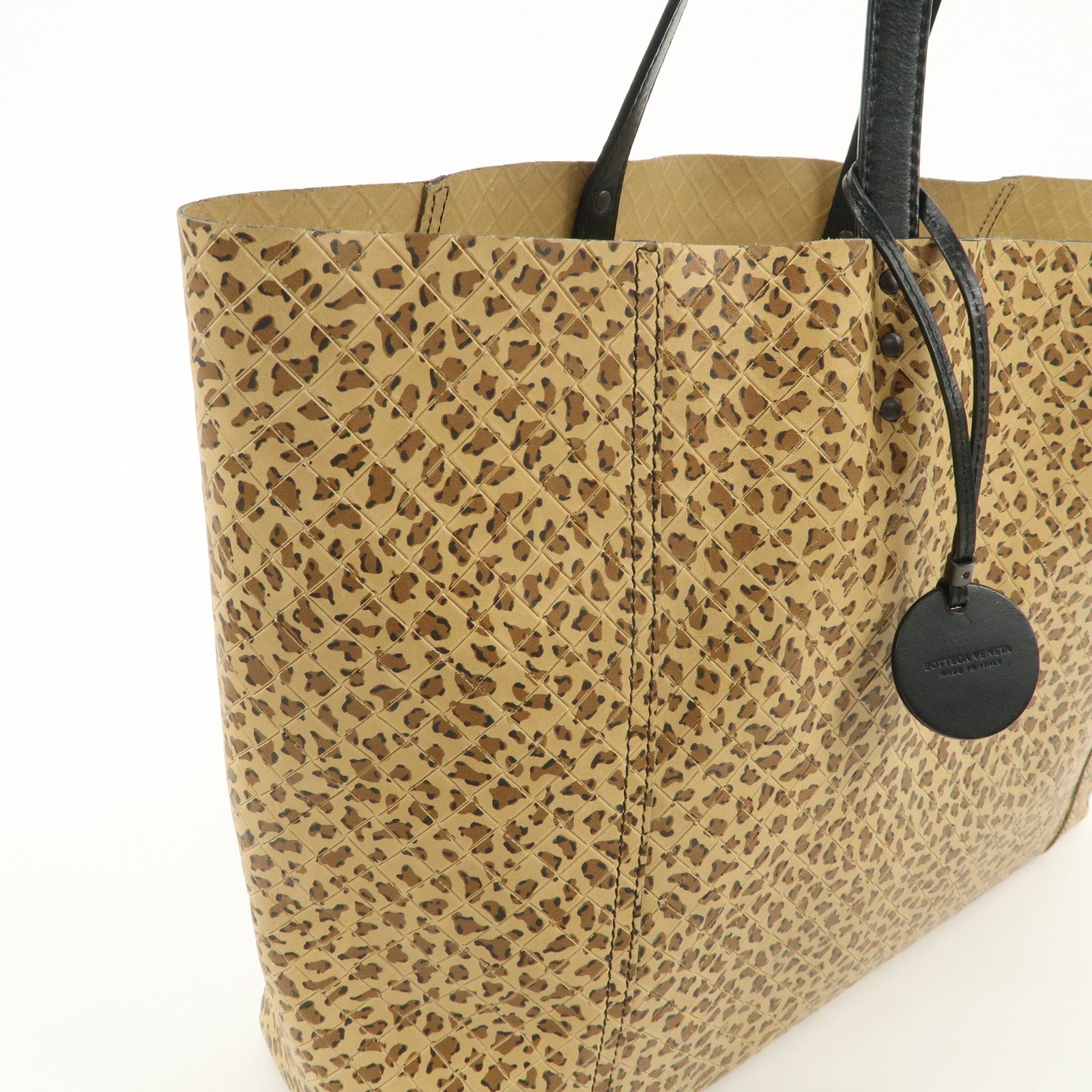 BOTTEGA VENETA Intreccio Mirage Leather Tote Bag Leopard 298780