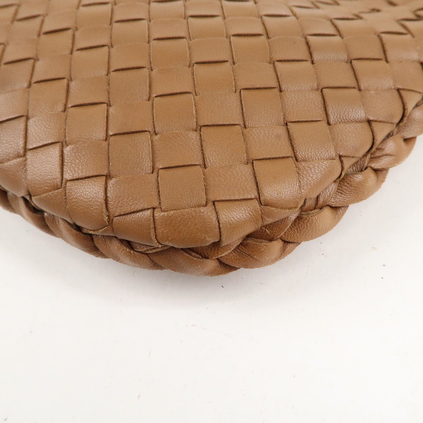 BOTTEGA VENETA Intrecciato Hobo Leather Shoulder Bag Brown 115653
