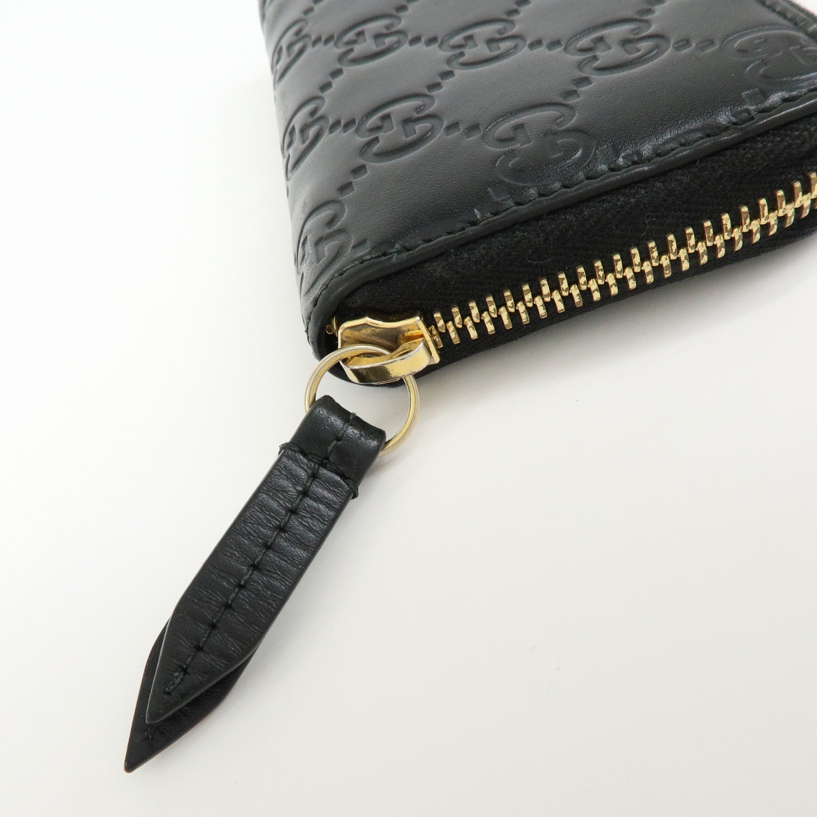 GUCCI Guccissima Leather Zip Around Coin Case Card Holder 447939