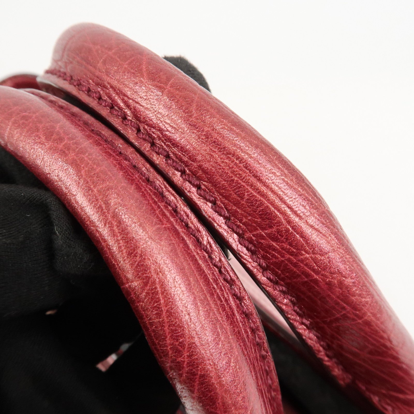 CELINE Logo Nylon Leather Boogie Bag Hand Bag Pink
