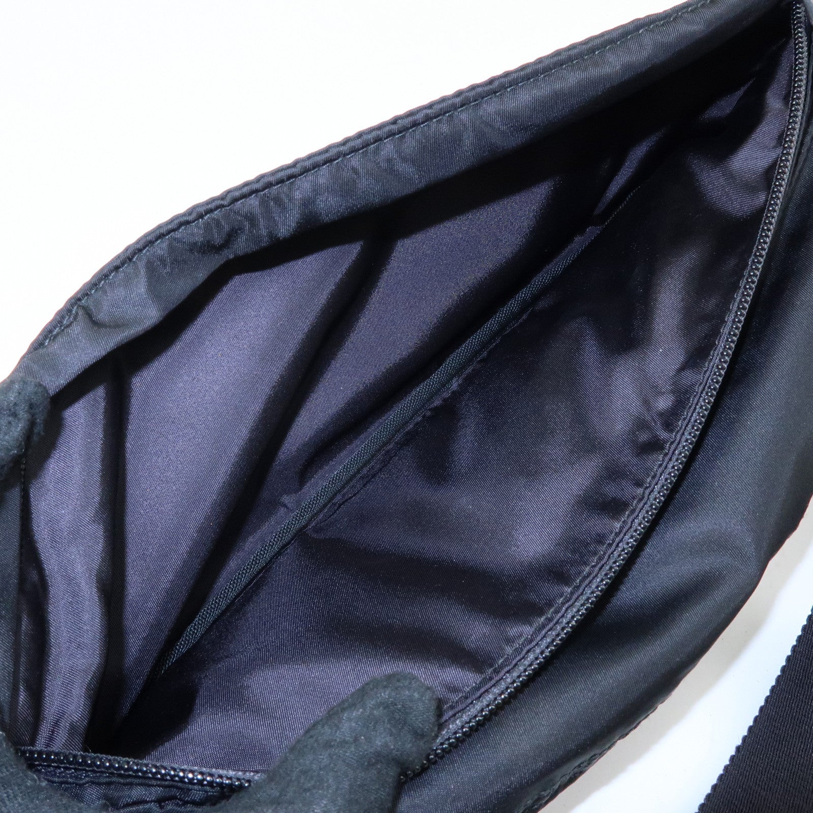 PRADA Triangle Logo Nylon Saffino Leather Waist Bag Body Bag 2VL132