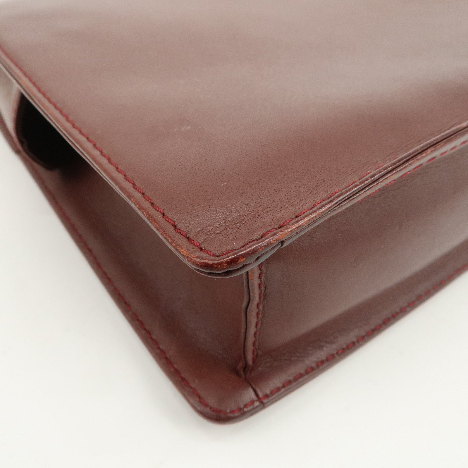 Cartier Must Line Leather Clutch Bag Pouch Bordeaux