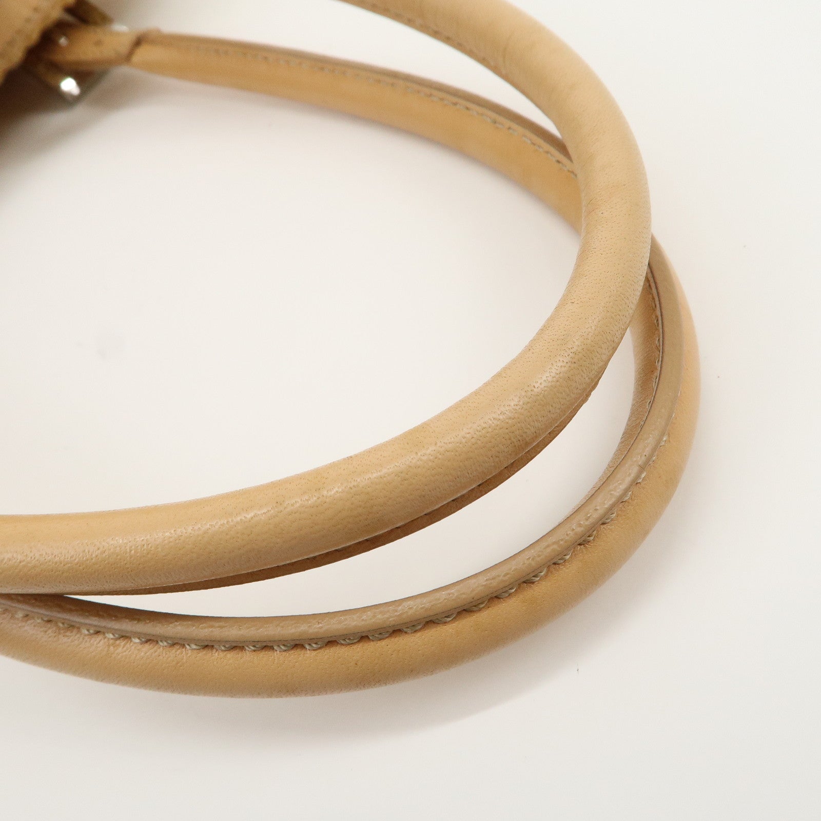 FENDI Raffia Leather Small Boston Hand Shoulder Bag Natural 8BN004