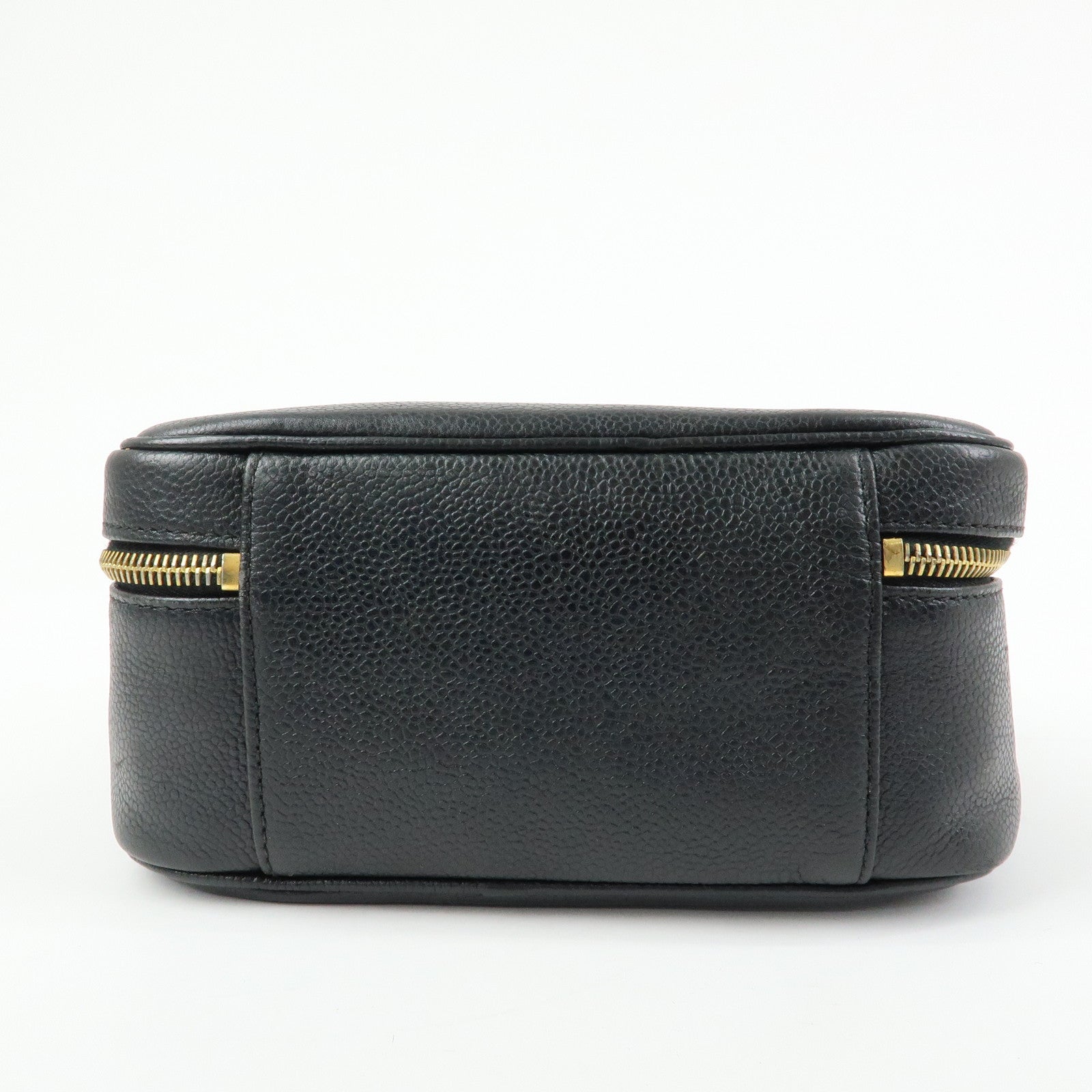 CHANEL COCO Mark Caviarskin 2Way Bag Cosmetic Bag Black A07061