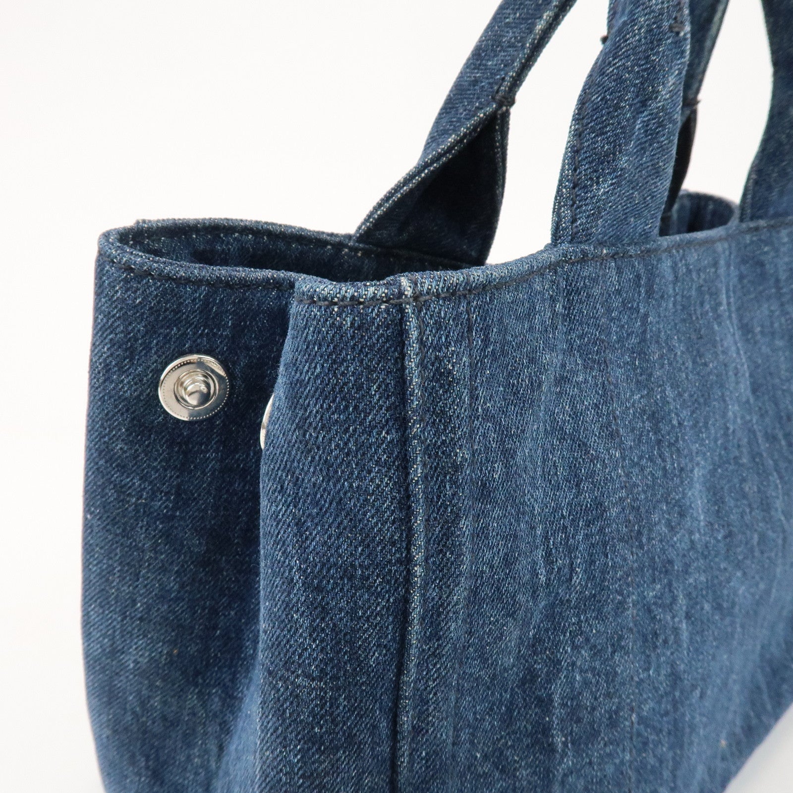 PRADA Canapa Mini 2Way Bag Hand Shoulder Bag Denim Blue B2439G