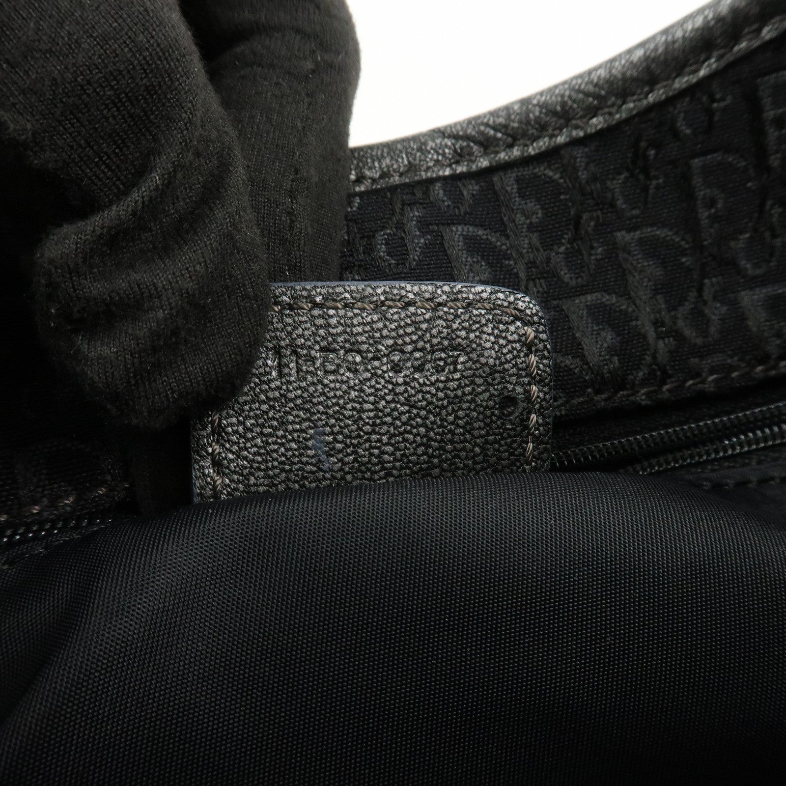 Christian Dior Trotter Canvas Leather Shoulder Bag Hand Bag Black