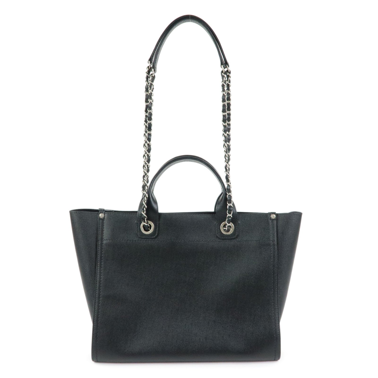 CHANEL Deauville MM Caviarskin 2Way Bag Shoulder Bag Black A57069