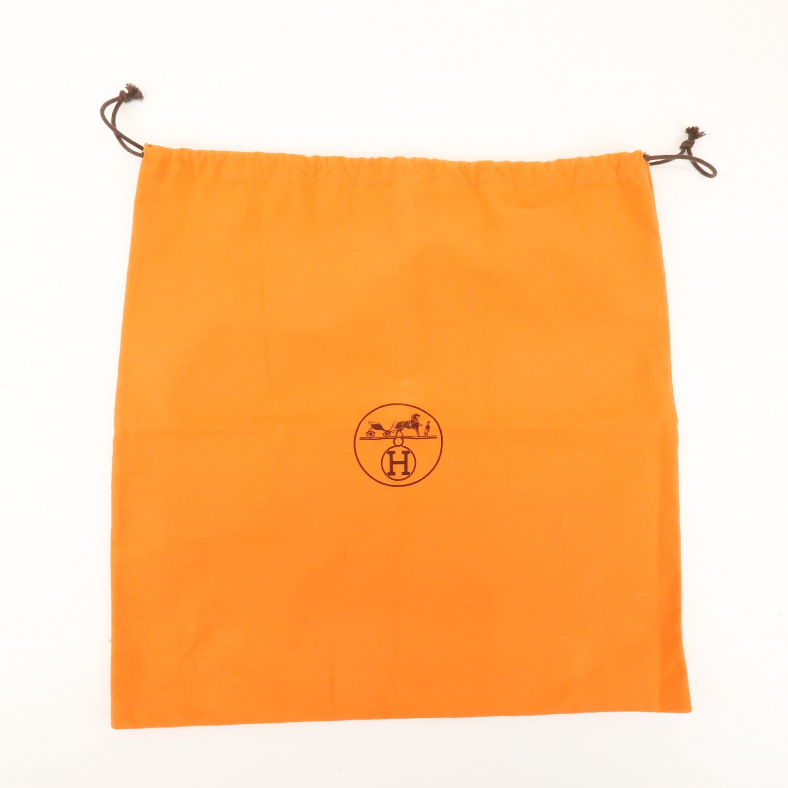 HERMES Set of 4 Drawstring Style Dust Bag Storage Bag Orange