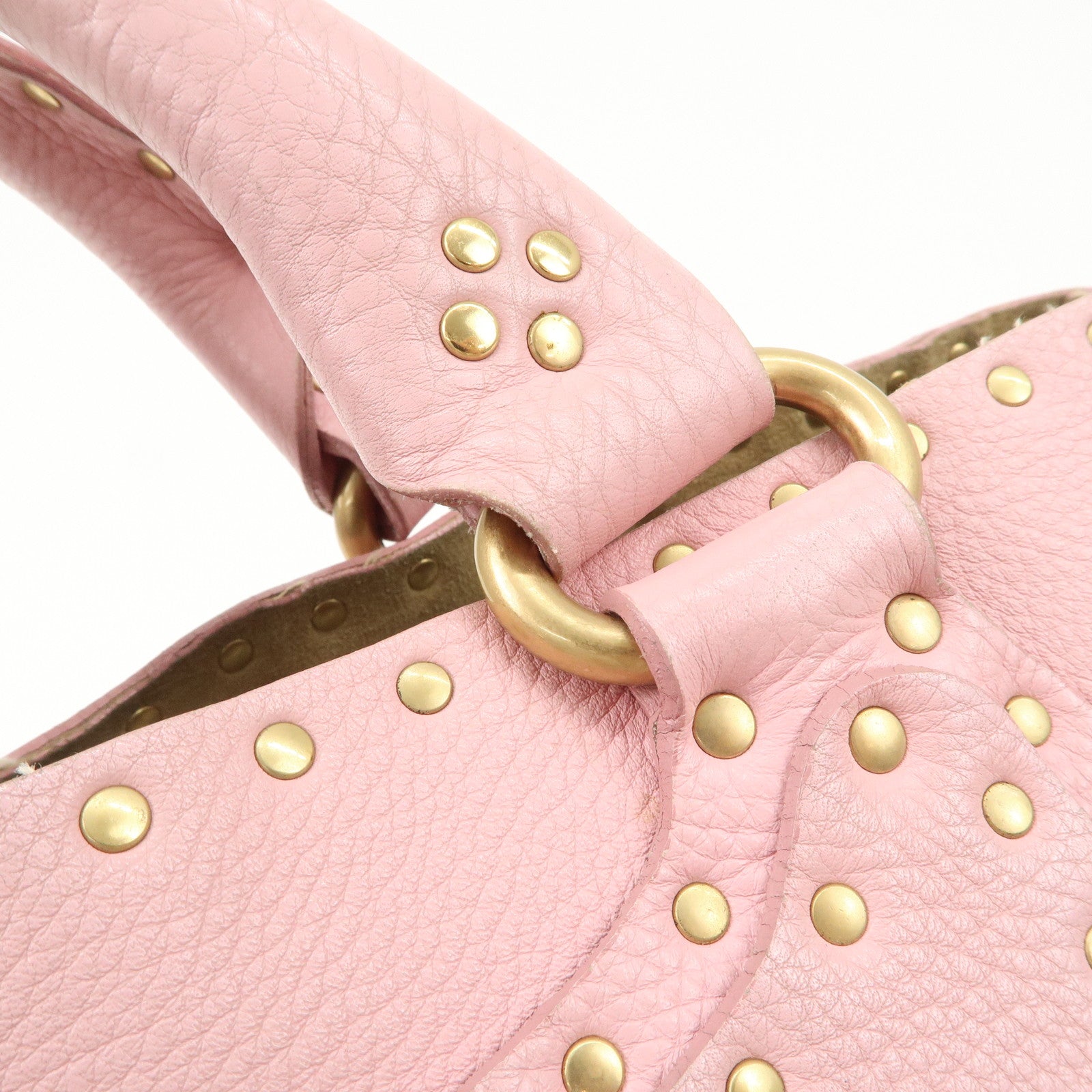 CELINE Leather Boogie Bag Hand Bag Tote Bag Pink