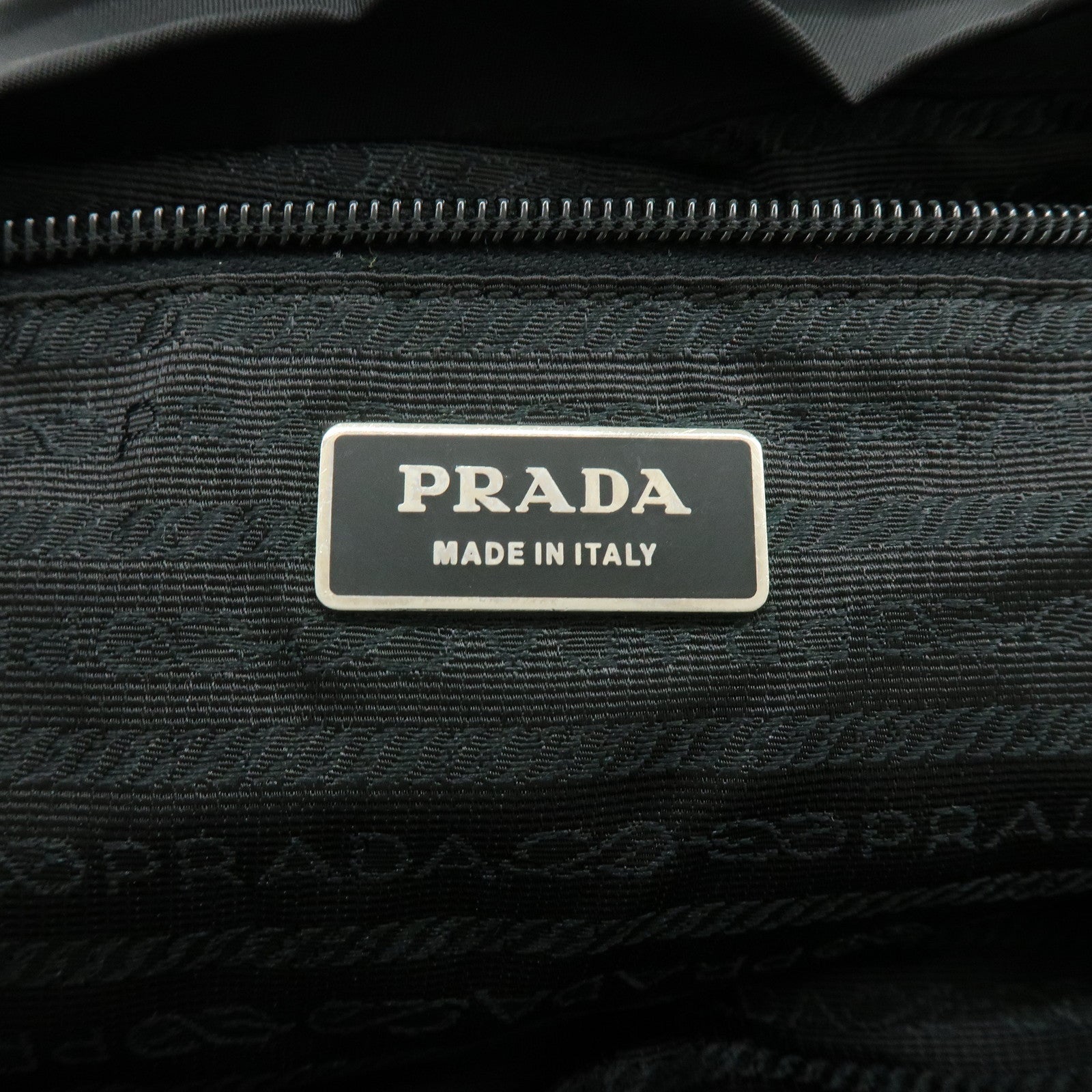 PRADA Triangle Logo Nylon Leather Backpack Rucksuck Black
