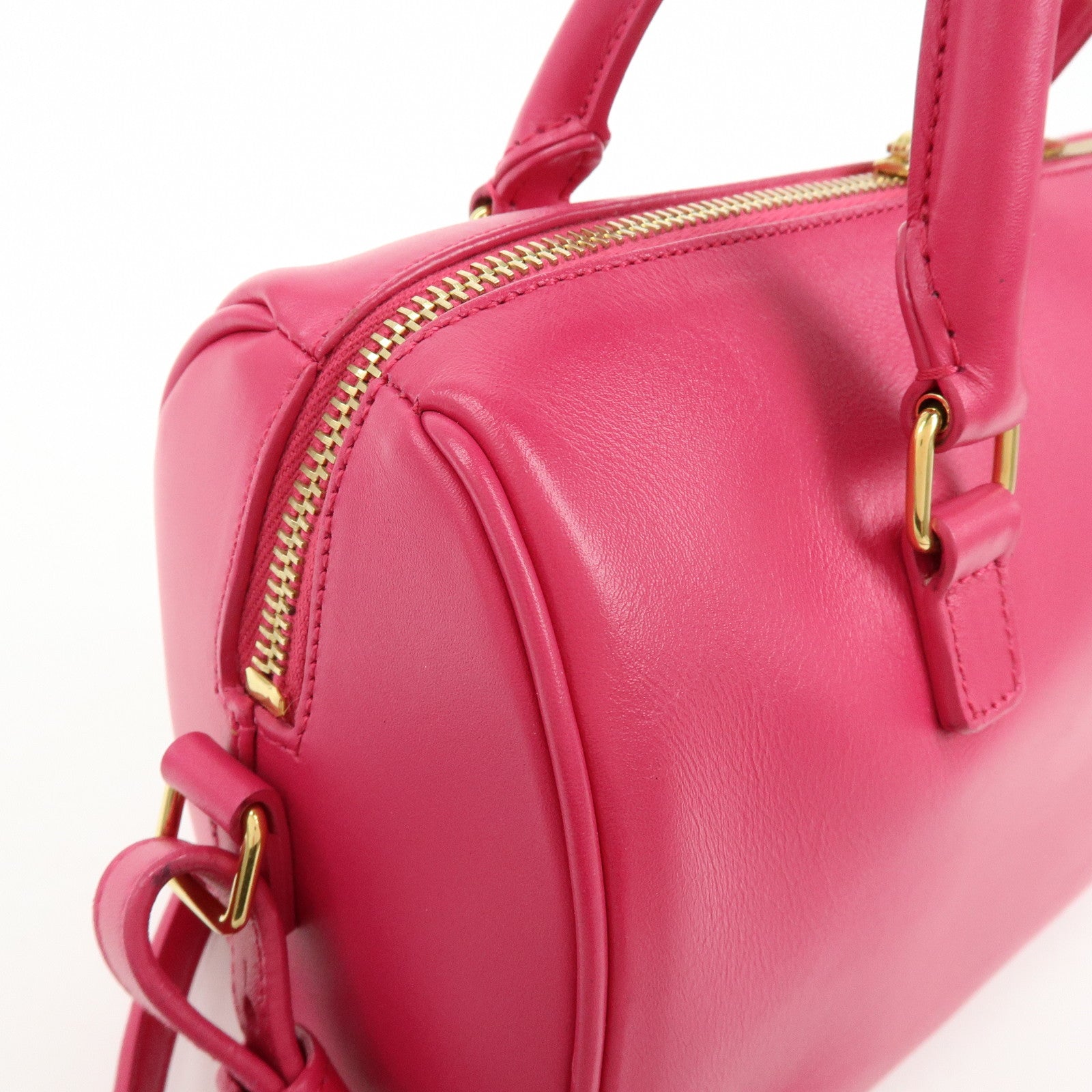 SAINT LAURENT PARIS BABY DUFFLE Leather 2WAY Bag Pink 330958