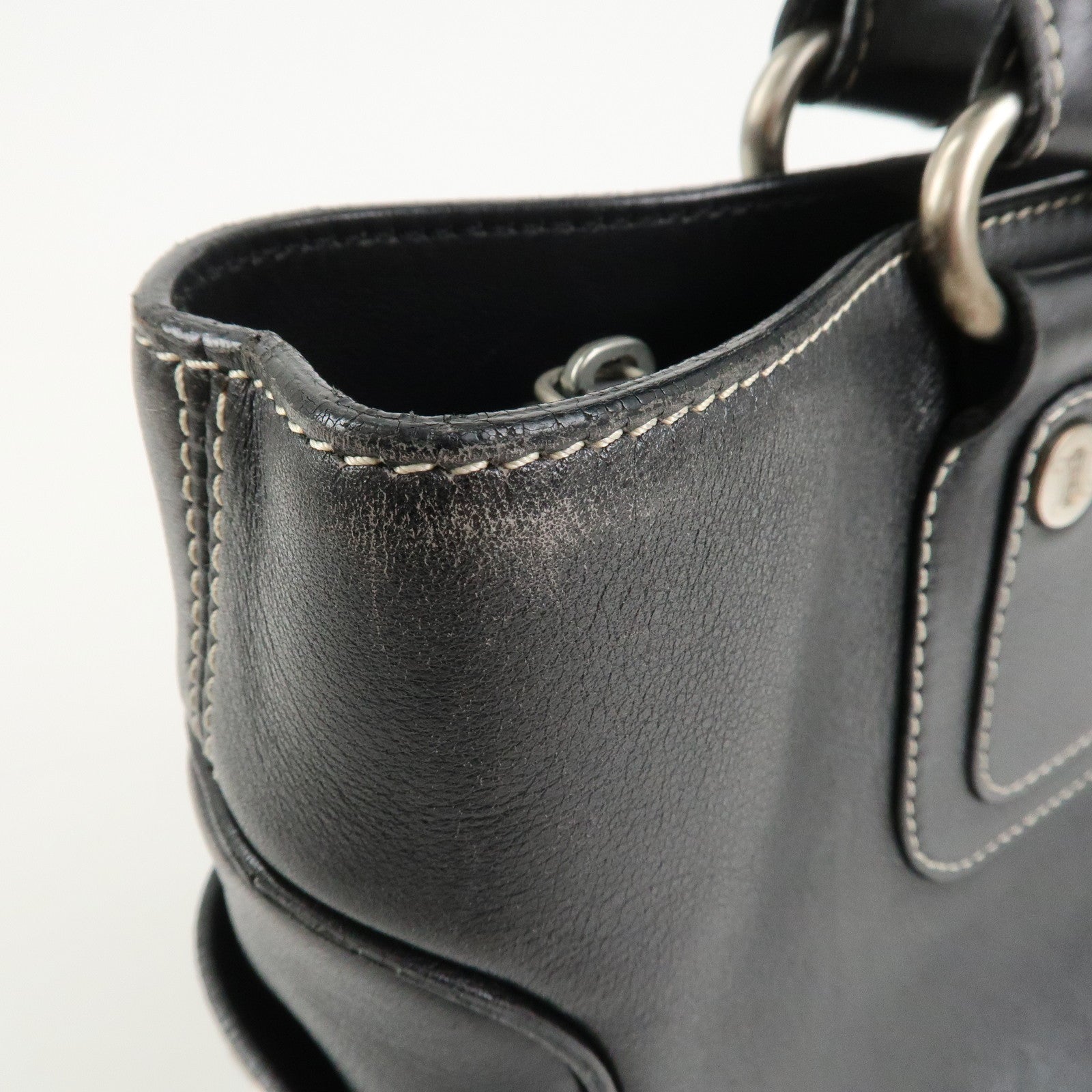 CELINE Boogie Bag Leather Hand Bag Tote Bag Black