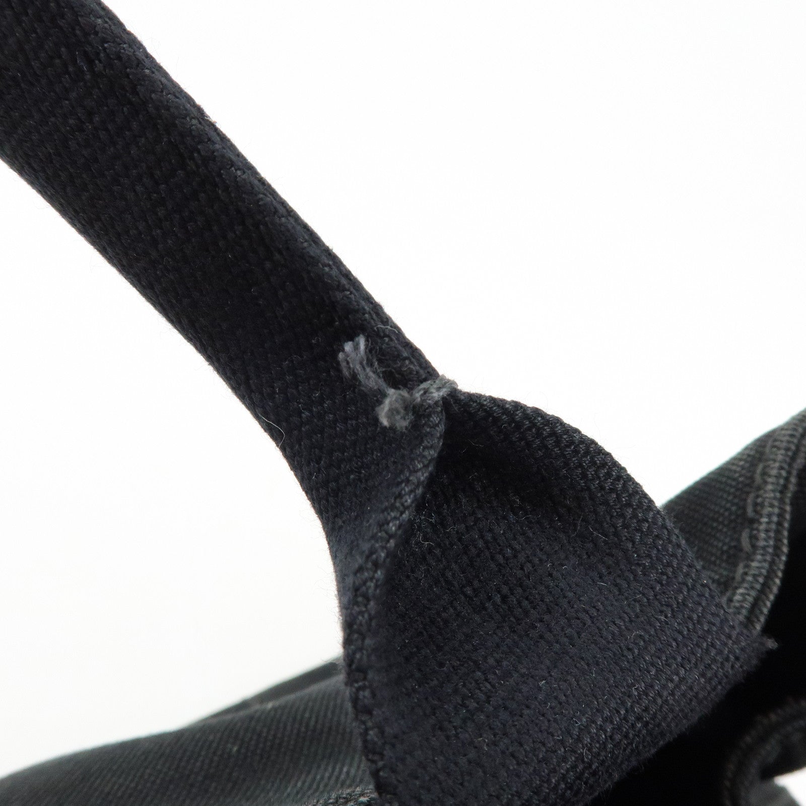PRADA Logo Canapa Canvas 2Way Bag Tote Bag Hand Bag Black B1877G