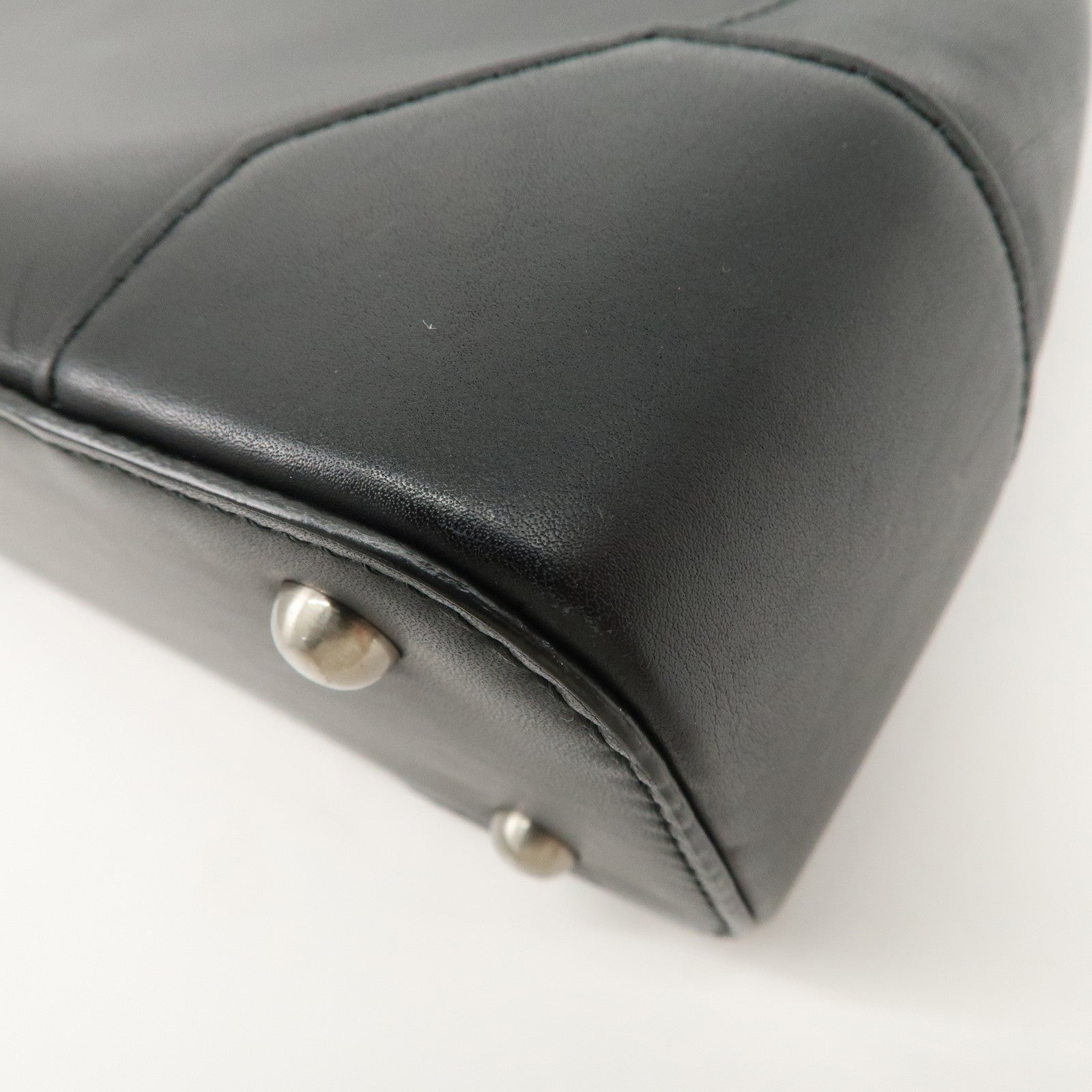 BUBERRY Logo Leather Shoulder Bag Hand Bag Black Used